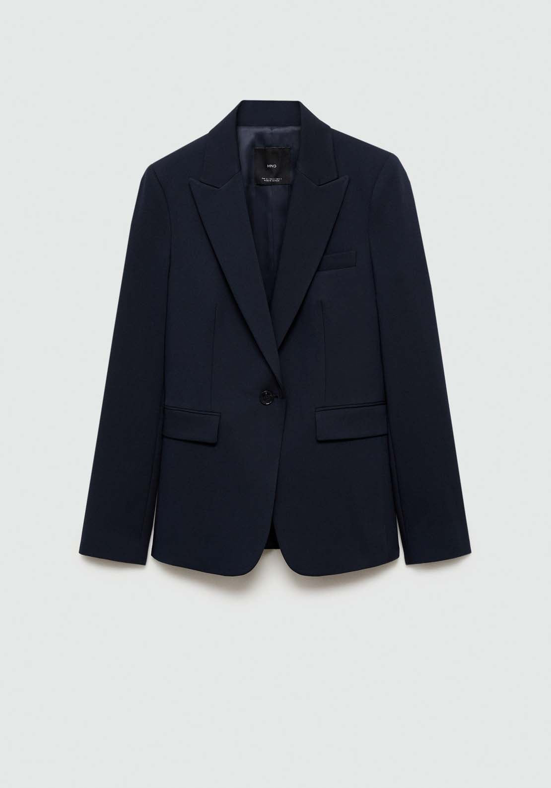 Mango Fitted suit jacket - Navy 7 Shaws Department Stores