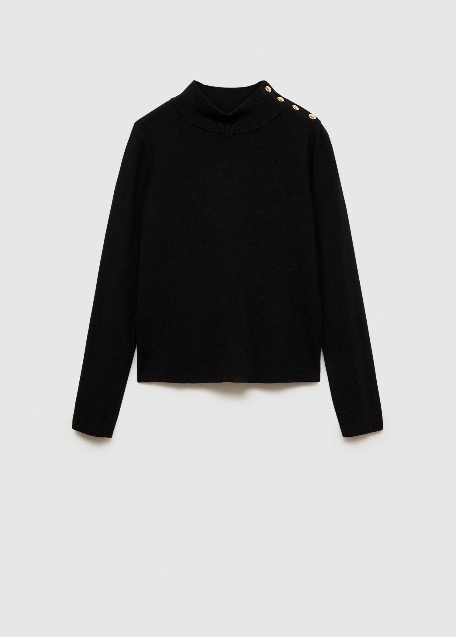 Mango Sweater with shoulder buttons - Black 7 Shaws Department Stores