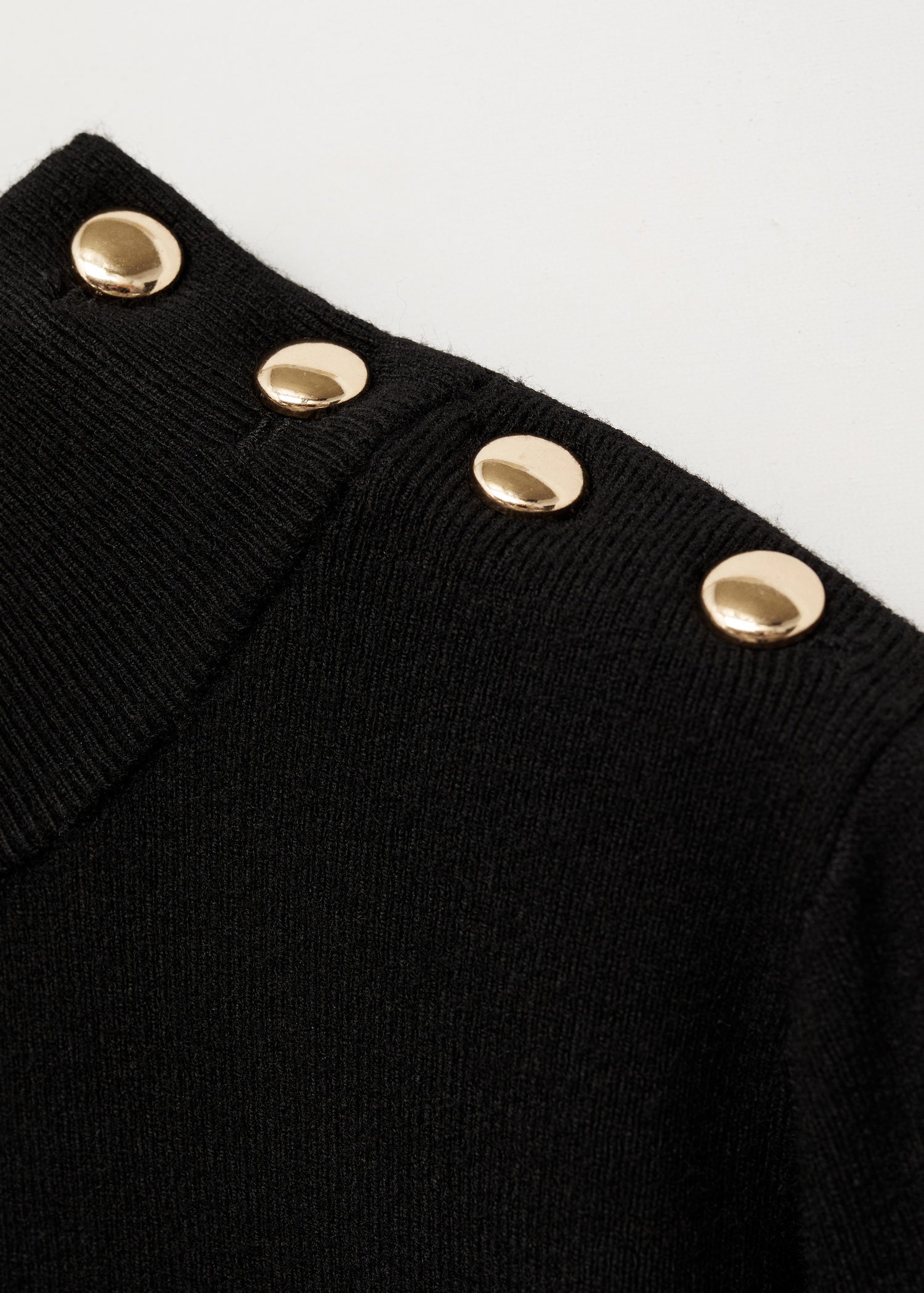 Mango Sweater with shoulder buttons - Black 5 Shaws Department Stores