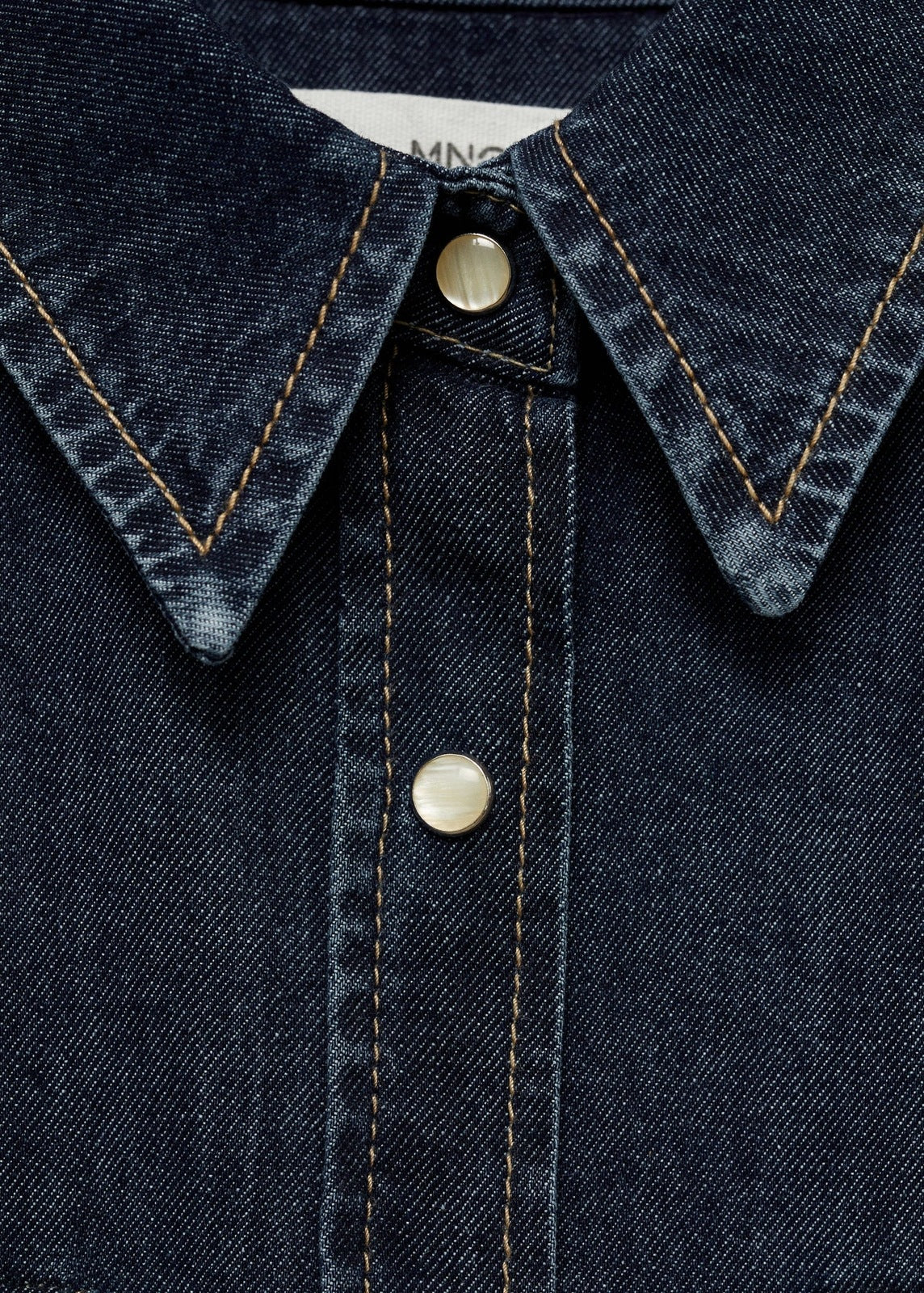 Mango Chest-pocket denim shirt - Open Blue 7 Shaws Department Stores