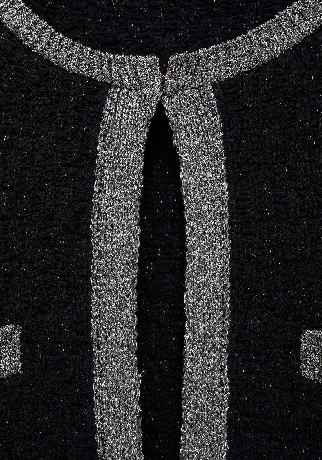 Mango Knitted jacket with lurex detail - Black 7 Shaws Department Stores