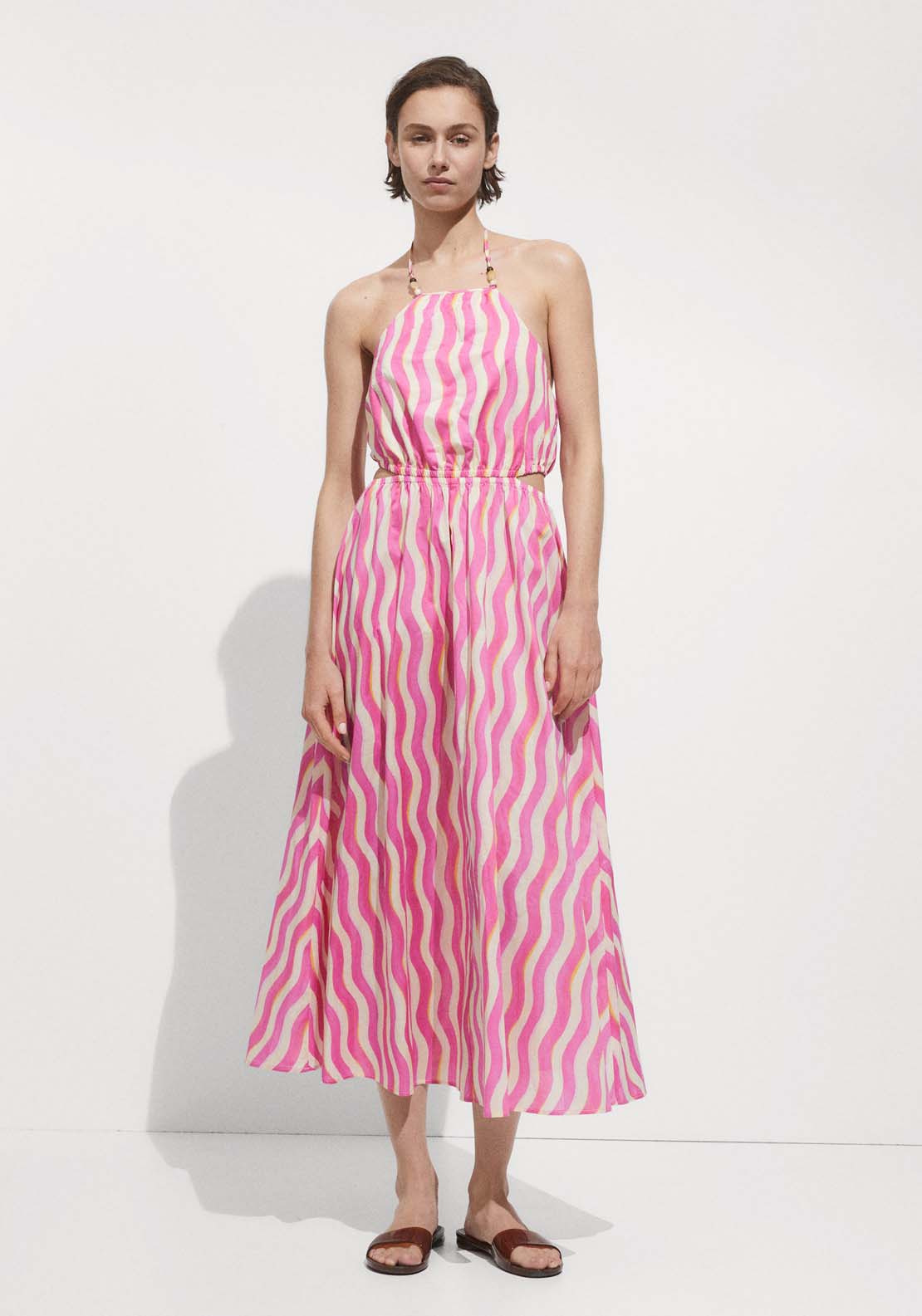 Mango Printed dress with openings 1 Shaws Department Stores
