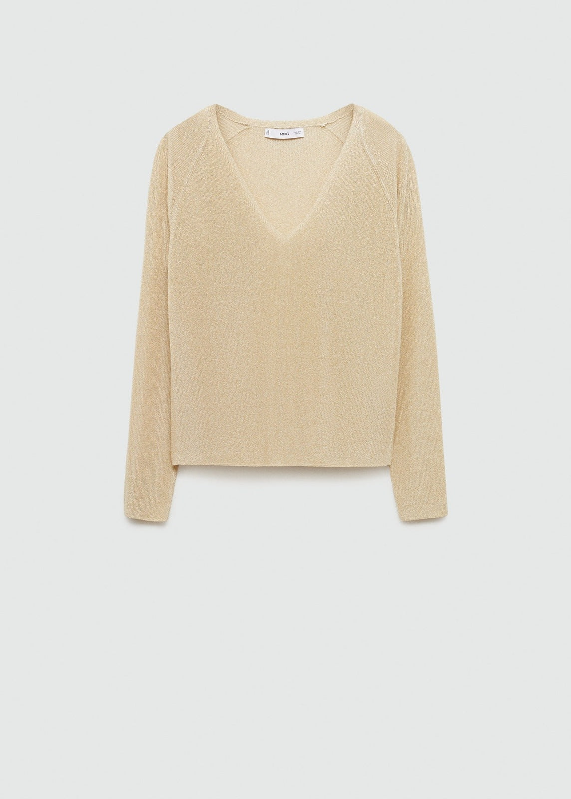 Mango V-neck lurex sweater - Gold 5 Shaws Department Stores