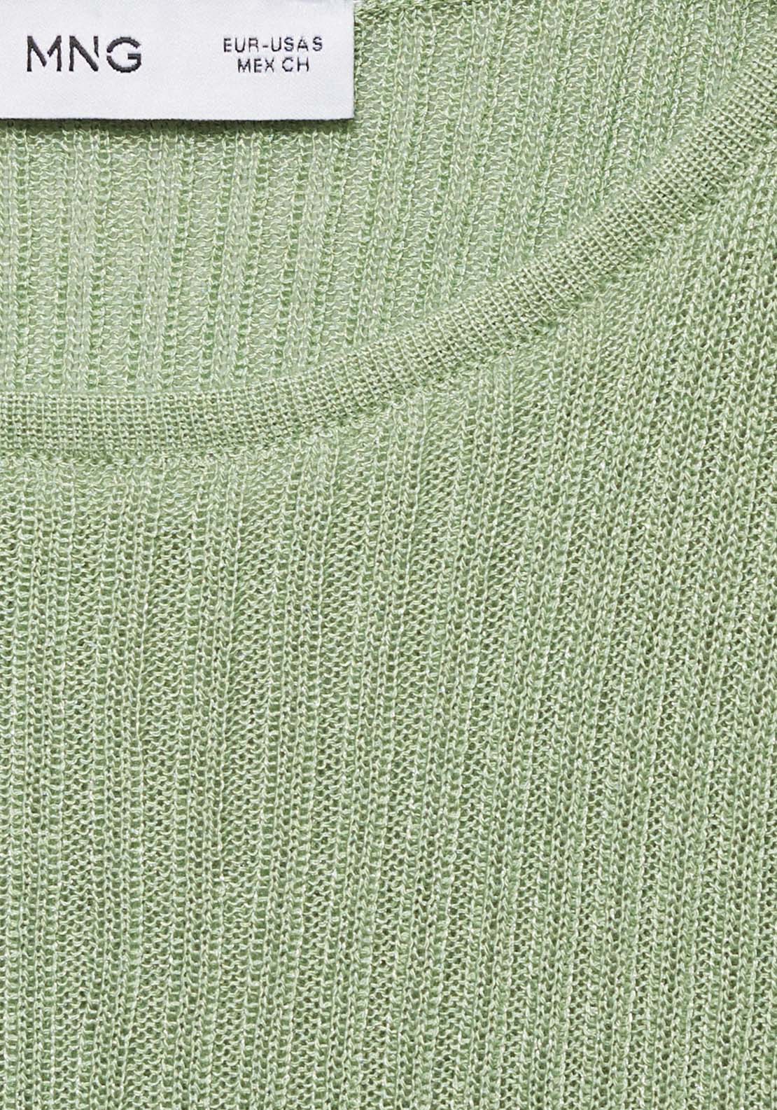 Mango Fine ribbed knit sweater - Light/pastel Green 6 Shaws Department Stores