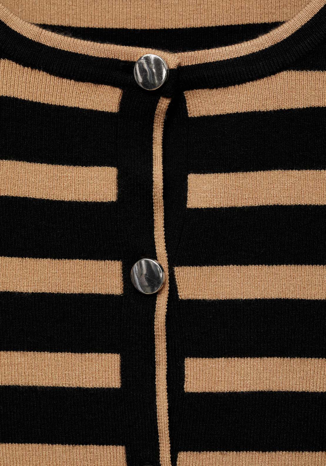 Mango Button knit cardigan - Medium Brown 6 Shaws Department Stores