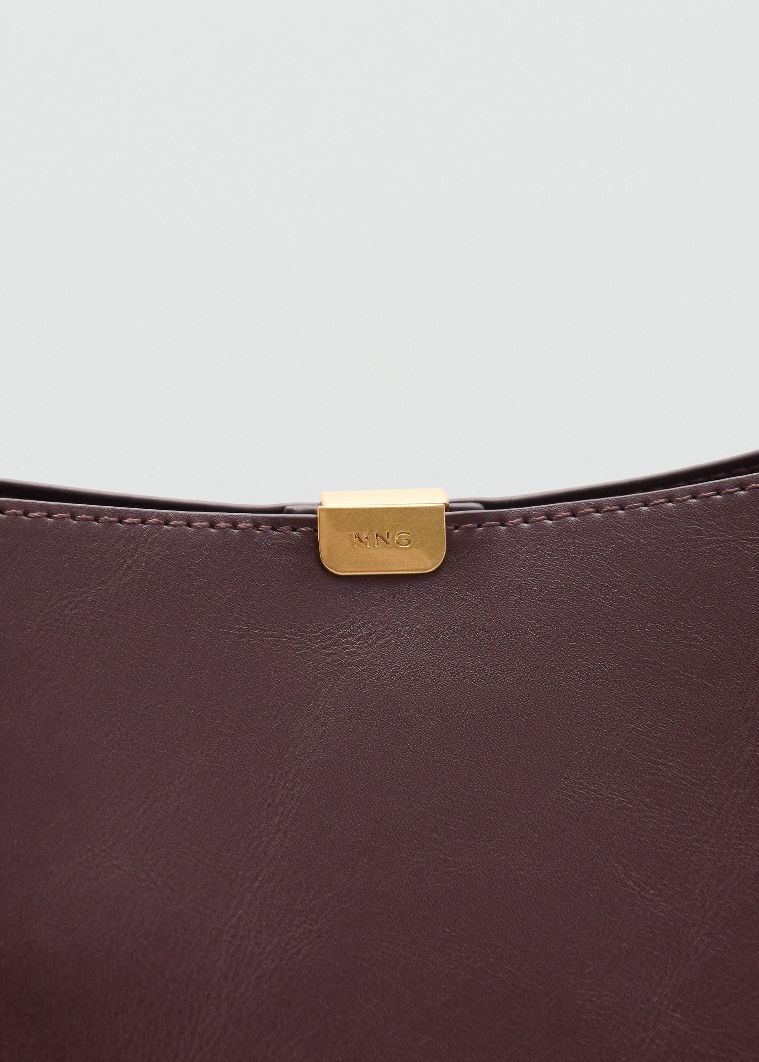 Mango Metal detail shopper bag - Brown 4 Shaws Department Stores