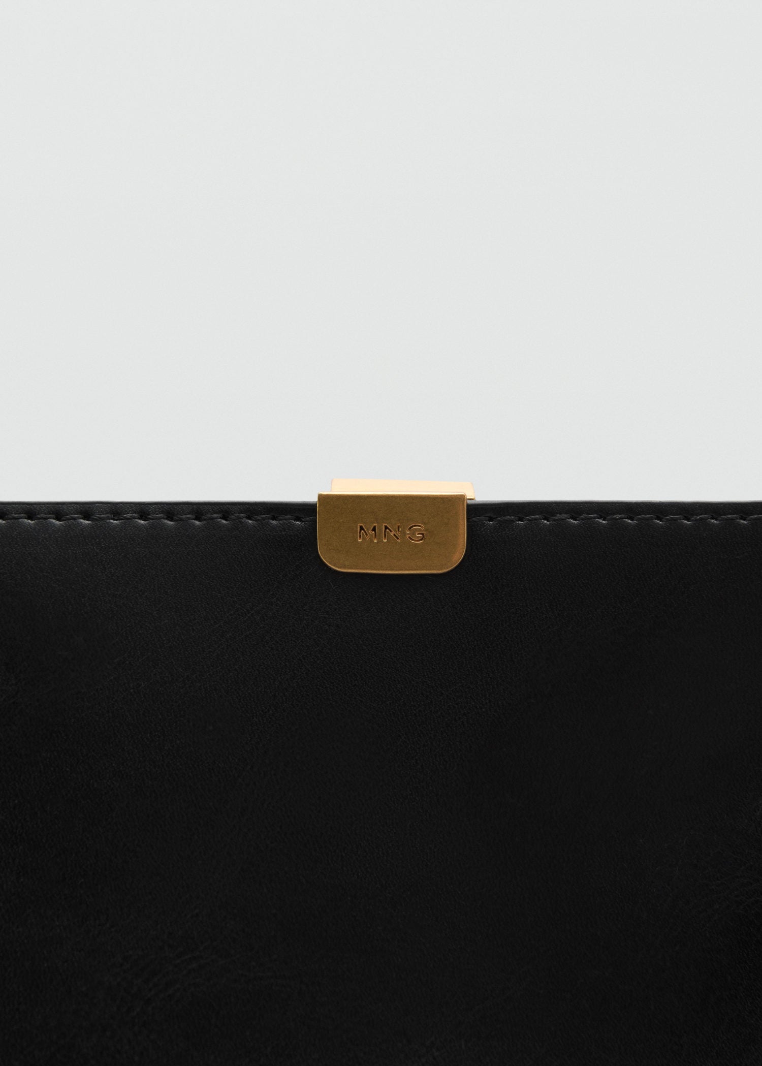Mango Metal detail shopper bag - Black 4 Shaws Department Stores