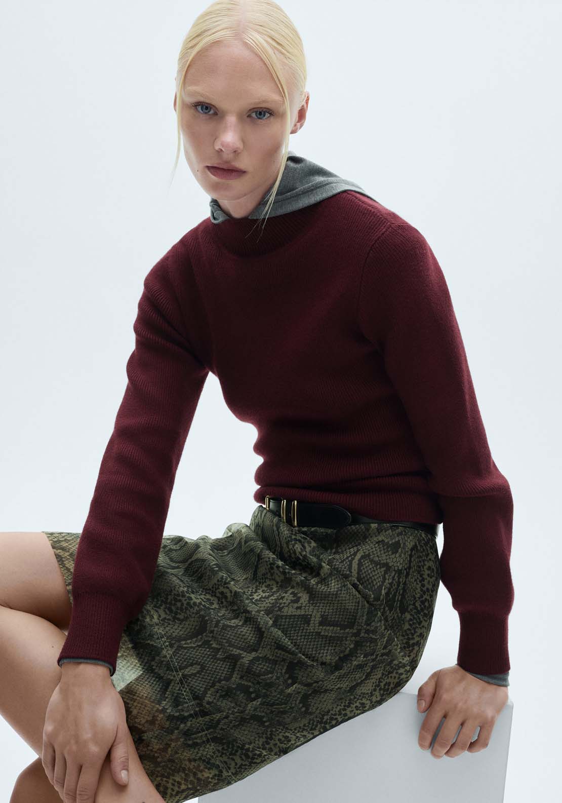 Mango Ribbed round-neck sweater - Dark Red 5 Shaws Department Stores