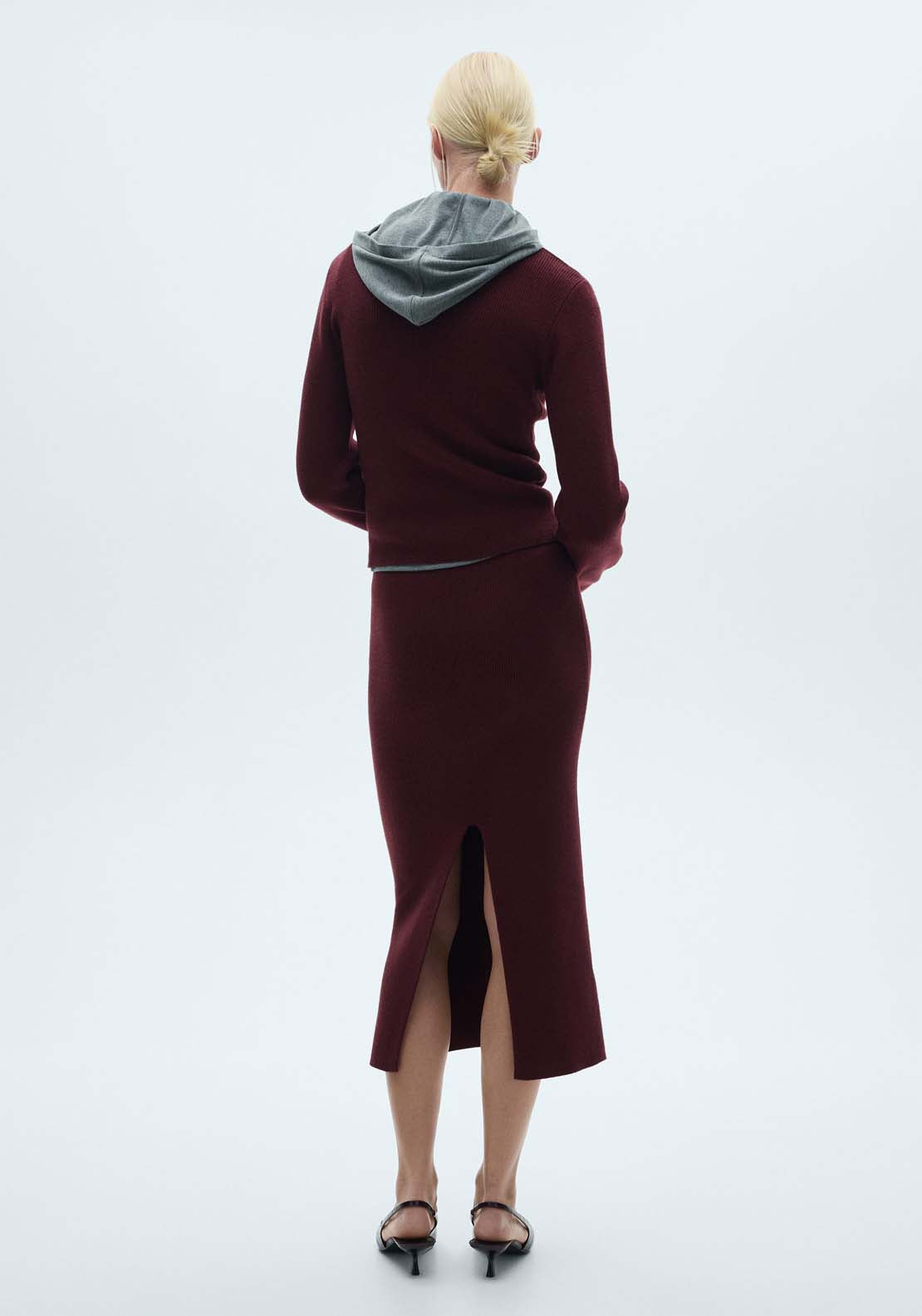 Mango Ribbed round-neck sweater - Dark Red 4 Shaws Department Stores