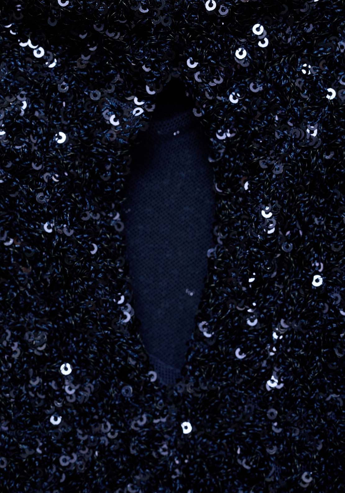 Mango Short-sleeved sequin dress - Dark Blue 6 Shaws Department Stores