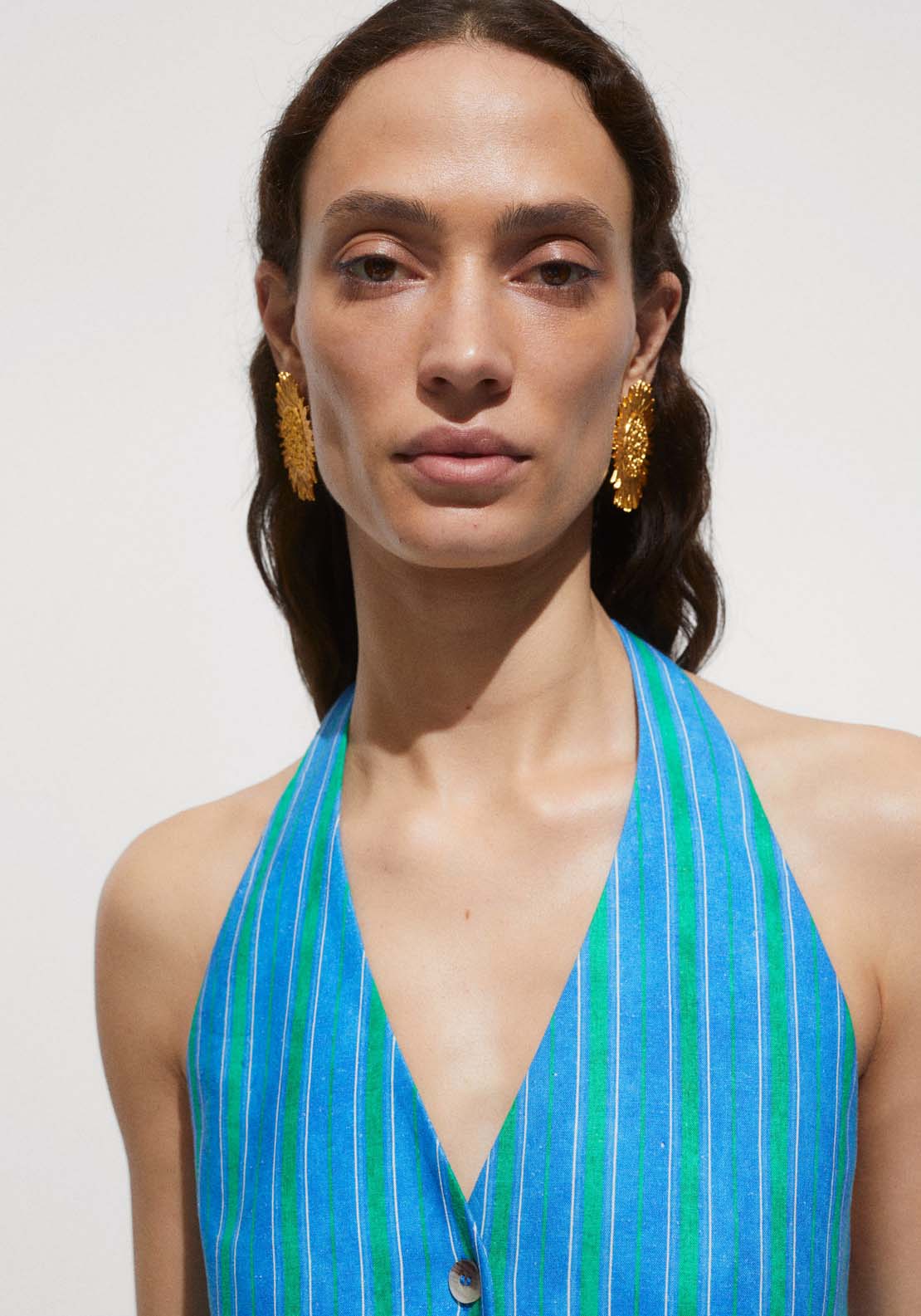 Mango Striped linen printed waistcoat 4 Shaws Department Stores