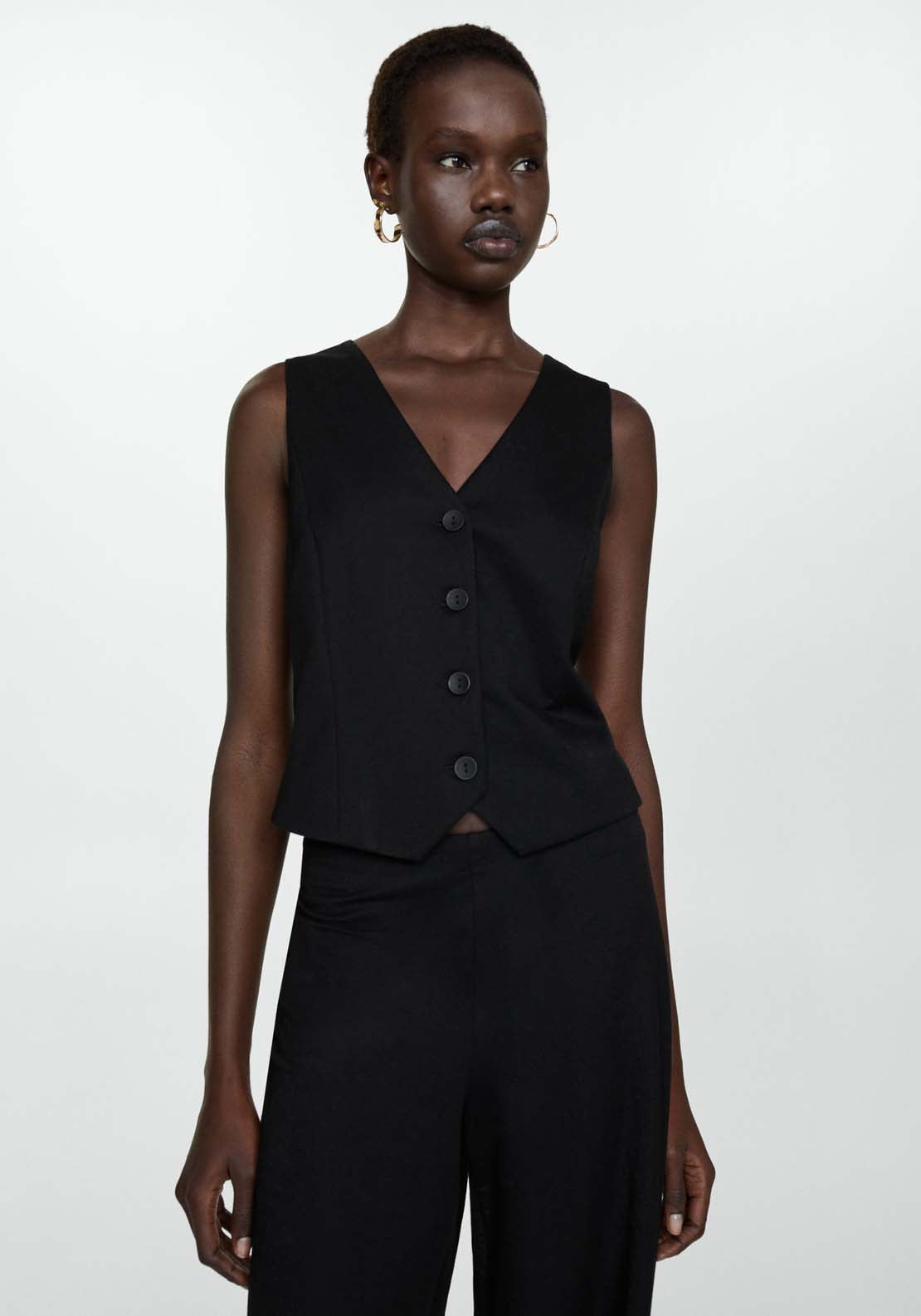Mango Gilet with buttons 1 Shaws Department Stores