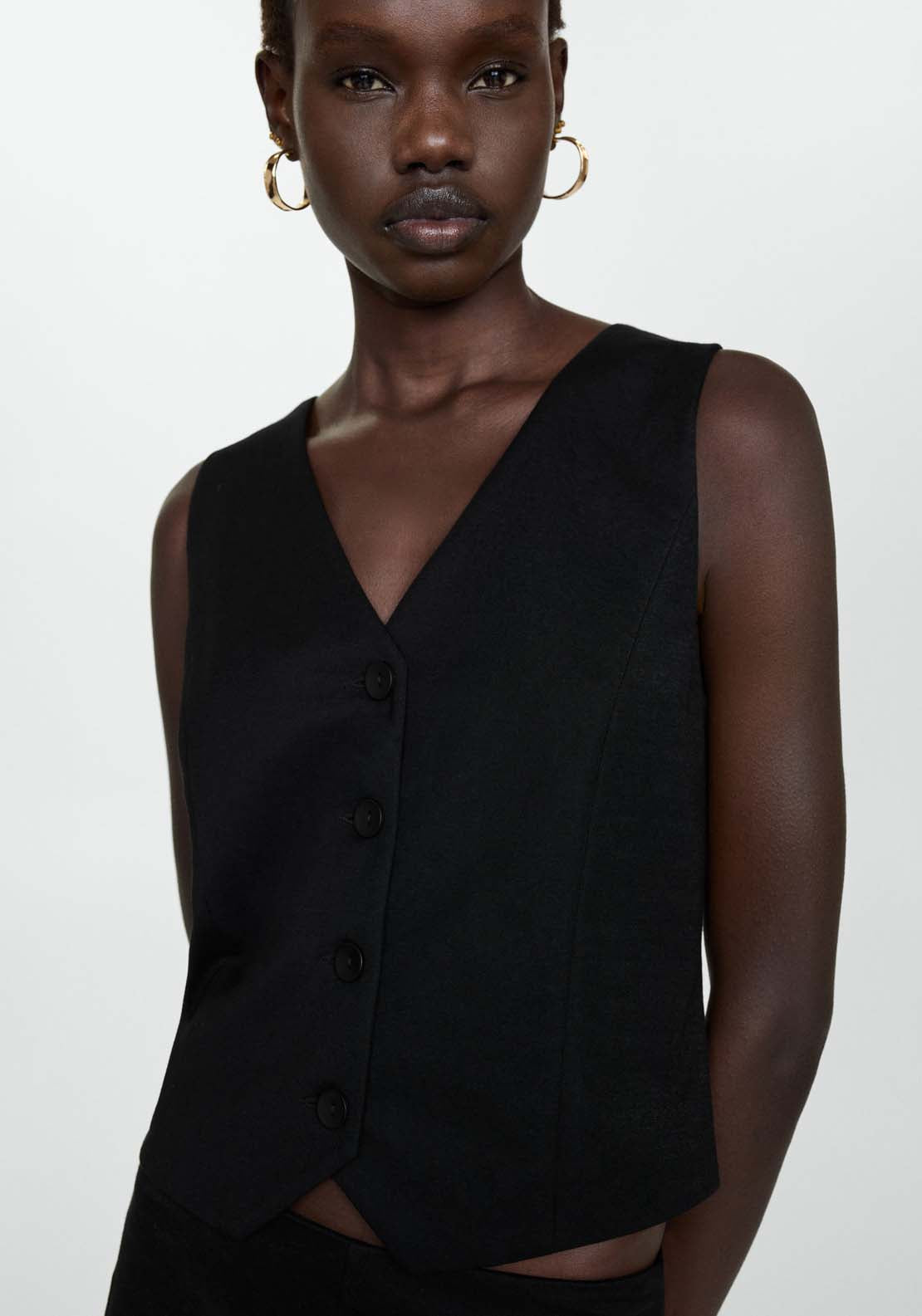 Mango Gilet with buttons 4 Shaws Department Stores