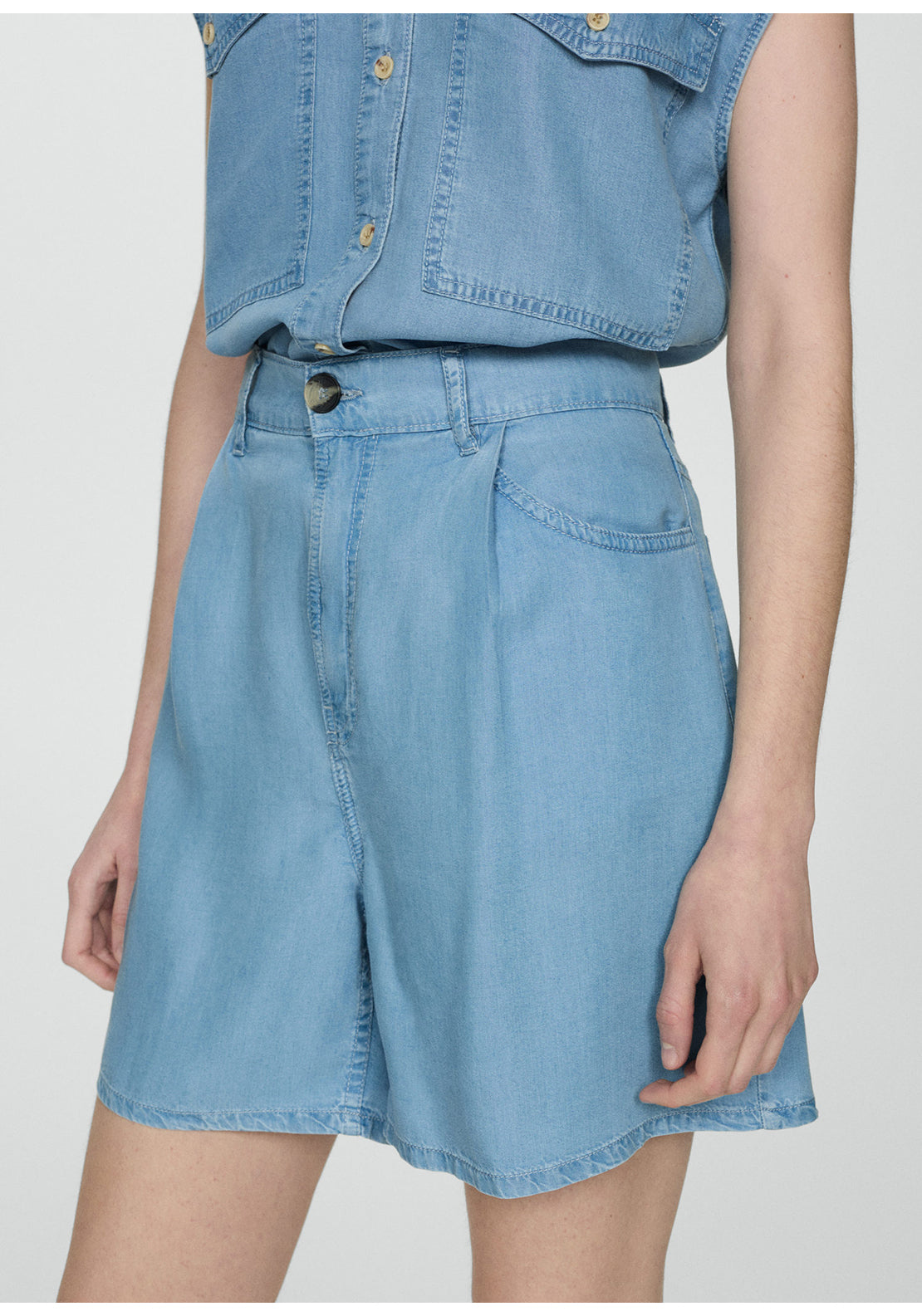 Mango Bermuda lyocell tweezer shorts 1 Shaws Department Stores