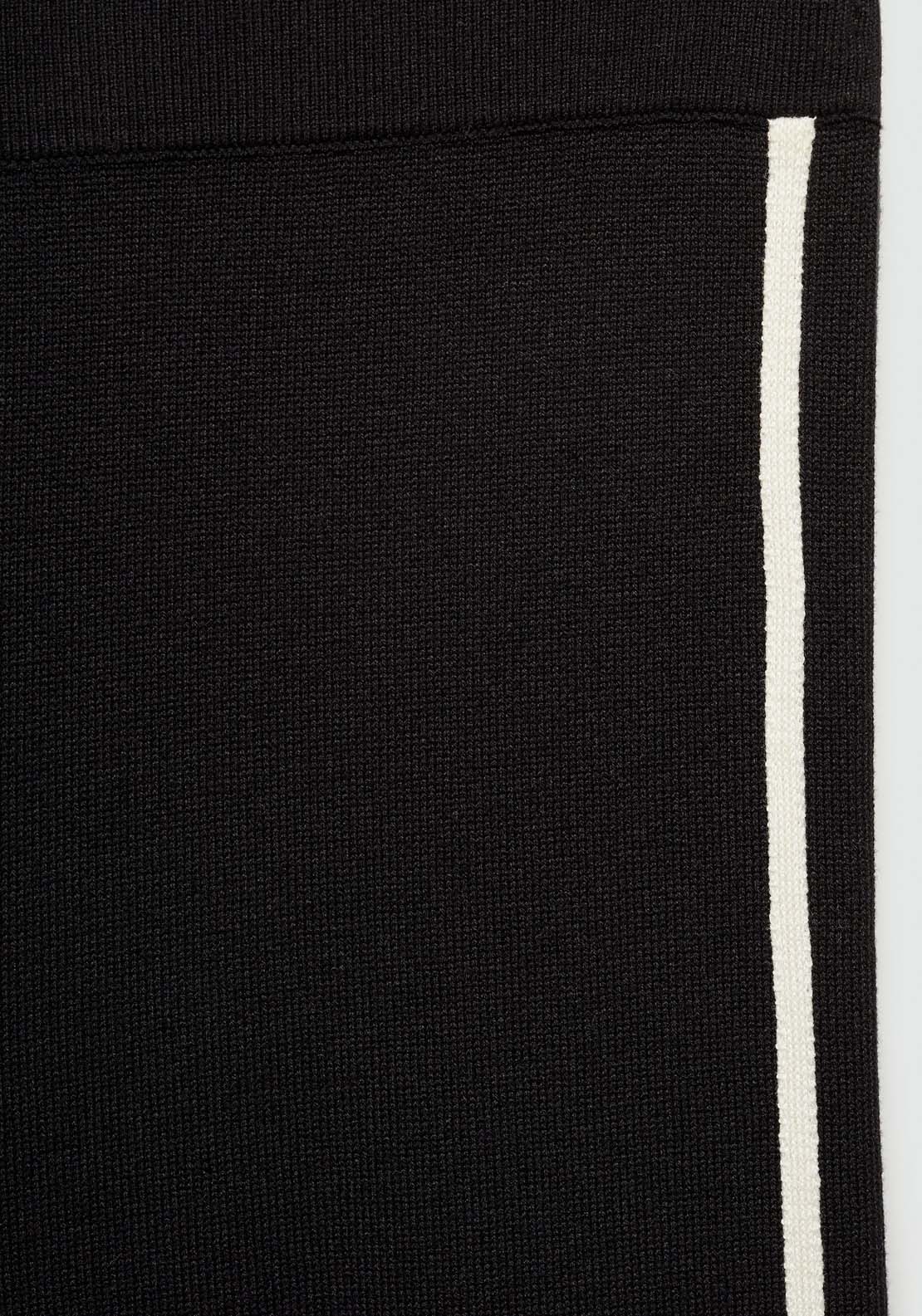 Mango Knitted trousers with contrasting stripes - Black 6 Shaws Department Stores
