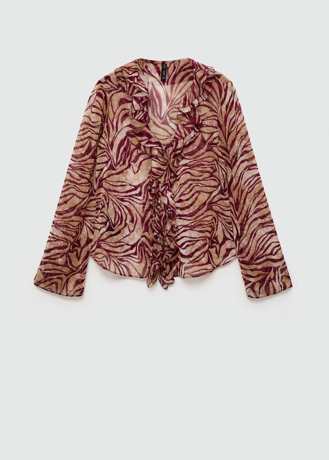 Mango Ruffles printed blouse - Dark Red 6 Shaws Department Stores