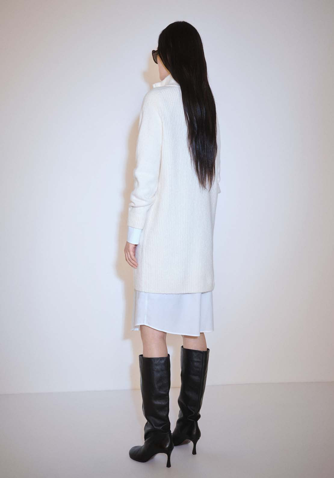 Mango Mini Knitted Dress with Zip Neck - Light Beige 4 Shaws Department Stores