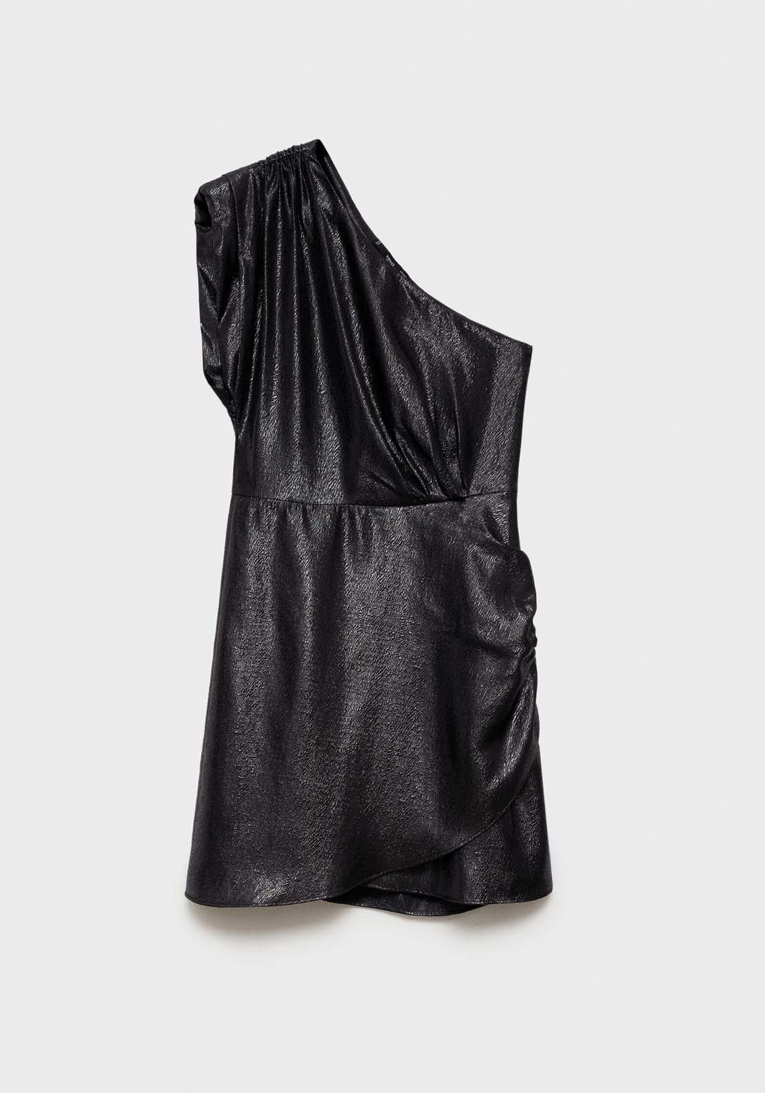 Mango Textured asymmetrical dress - Black 9 Shaws Department Stores