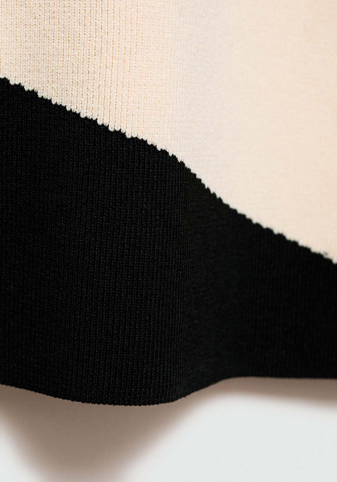 Mango Striped knitted midi-dress - Black 6 Shaws Department Stores