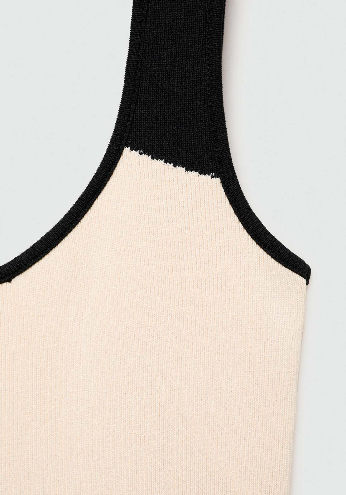 Mango Striped knitted midi-dress - Black 7 Shaws Department Stores