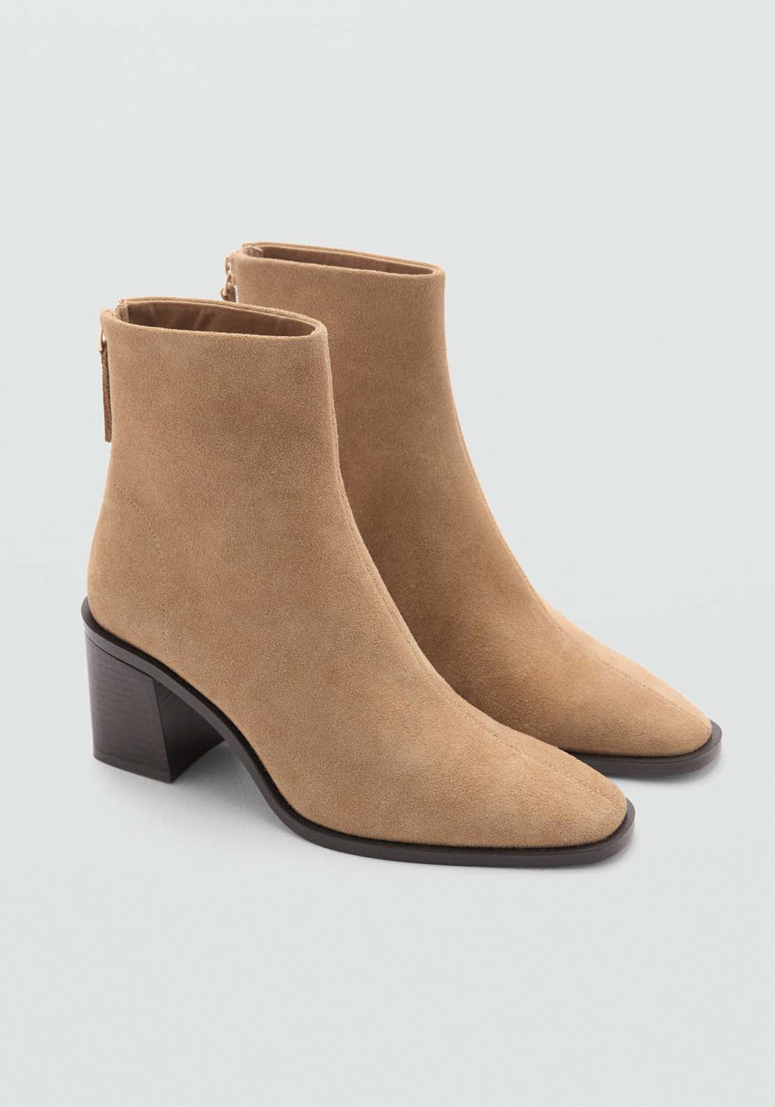 Heel leather ankle boot Light pastel Brown Shaws Department Stores