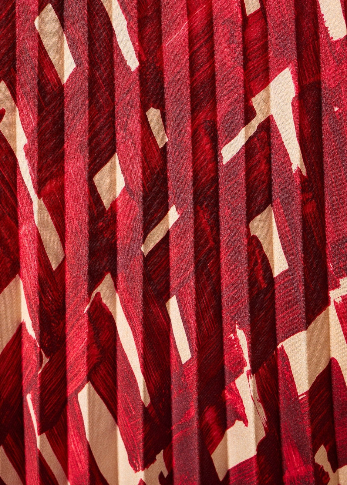 Mango Printed pleated skirt - Dark Red 5 Shaws Department Stores