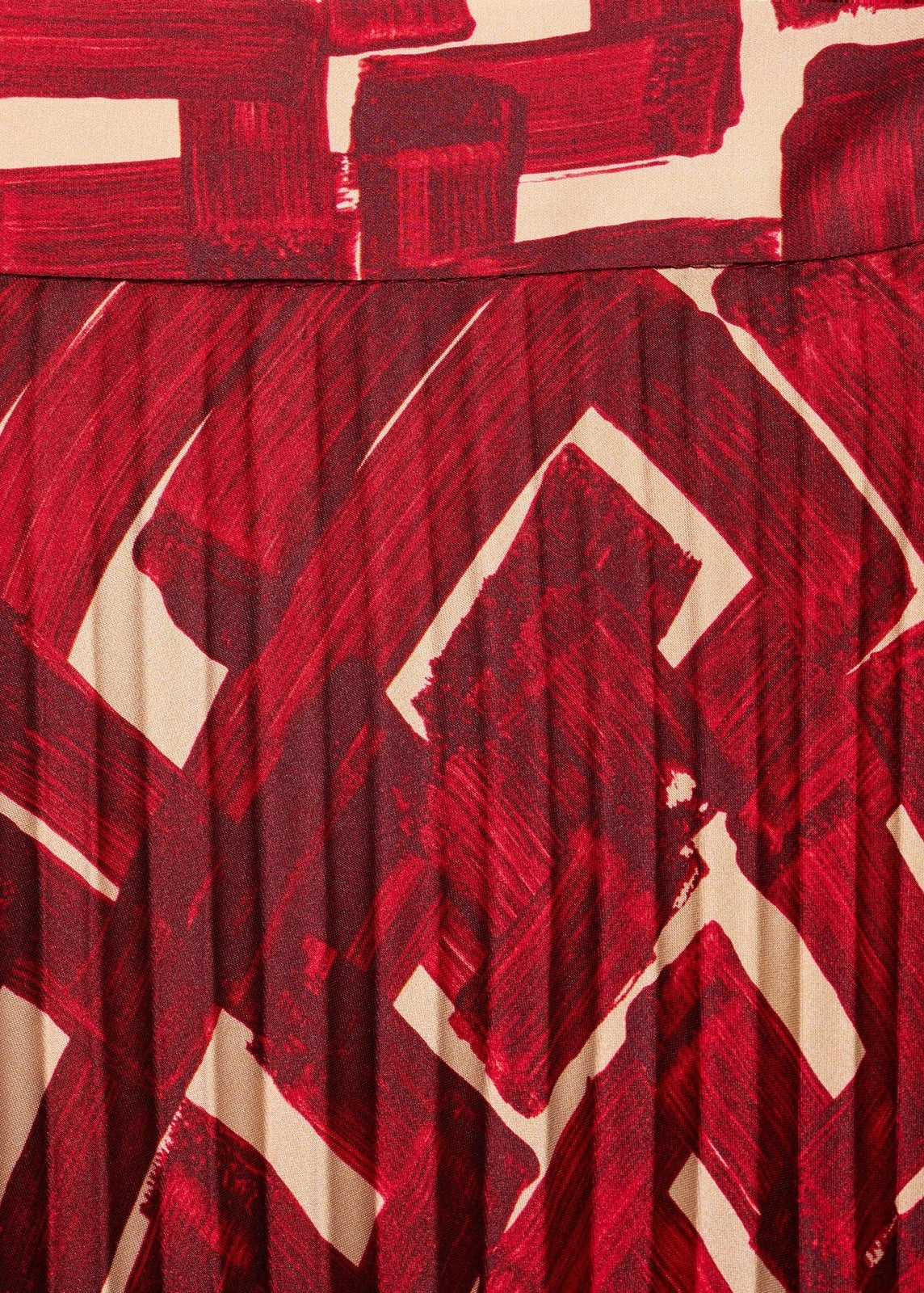 Mango Printed pleated skirt - Dark Red 6 Shaws Department Stores
