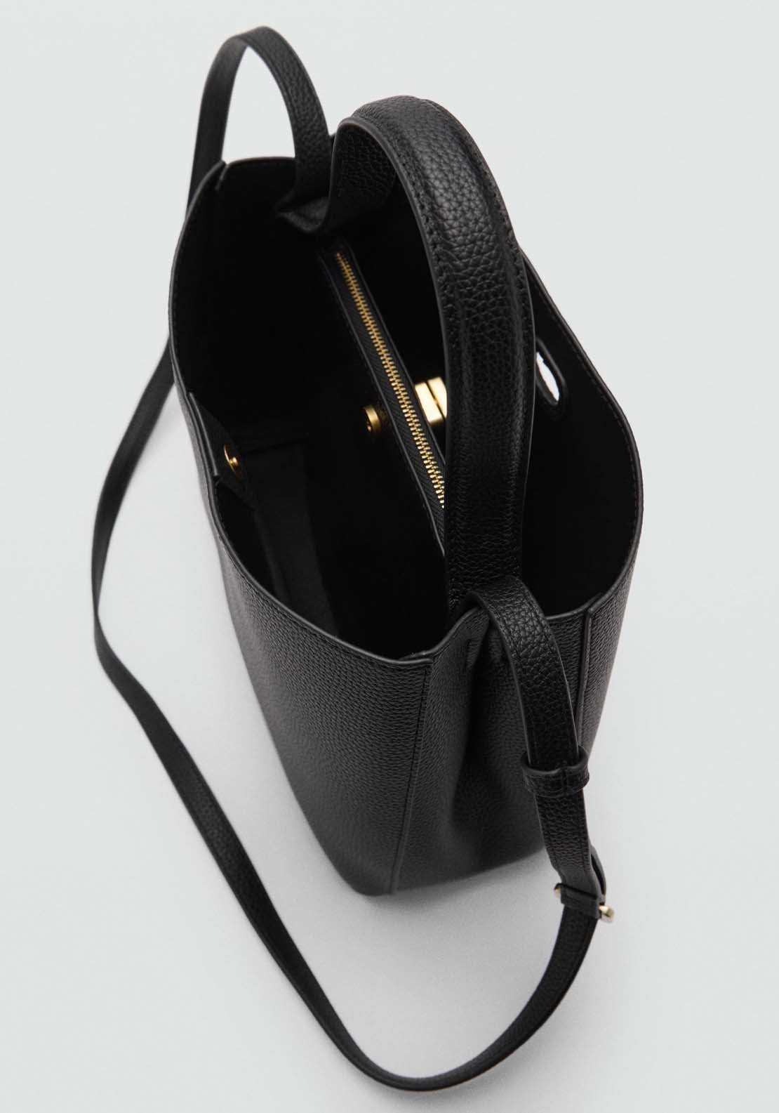 Mango Crossbody bag with double handle - Black 4 Shaws Department Stores