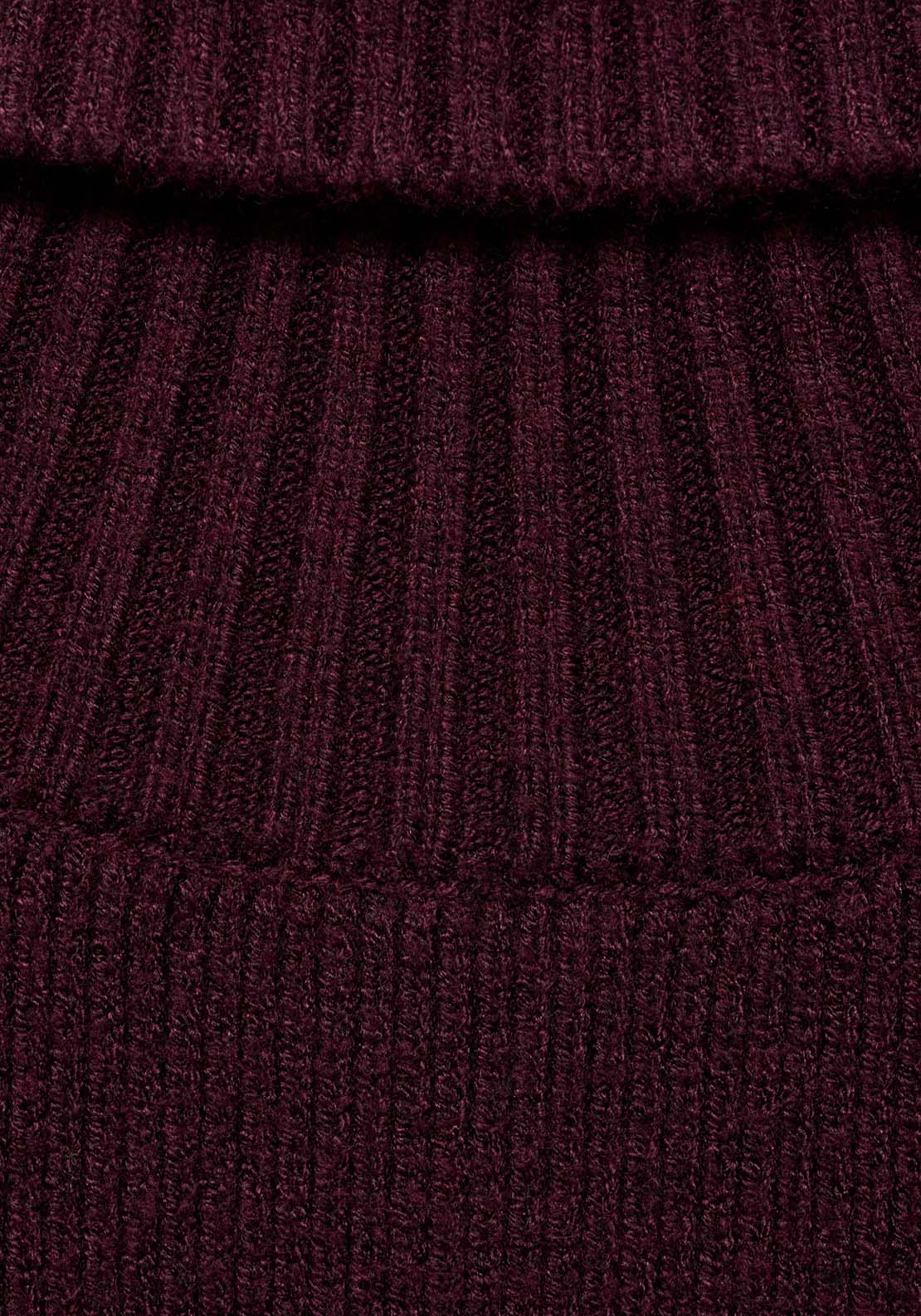 Mango Short turtleneck knitted dress - Dark Red 7 Shaws Department Stores