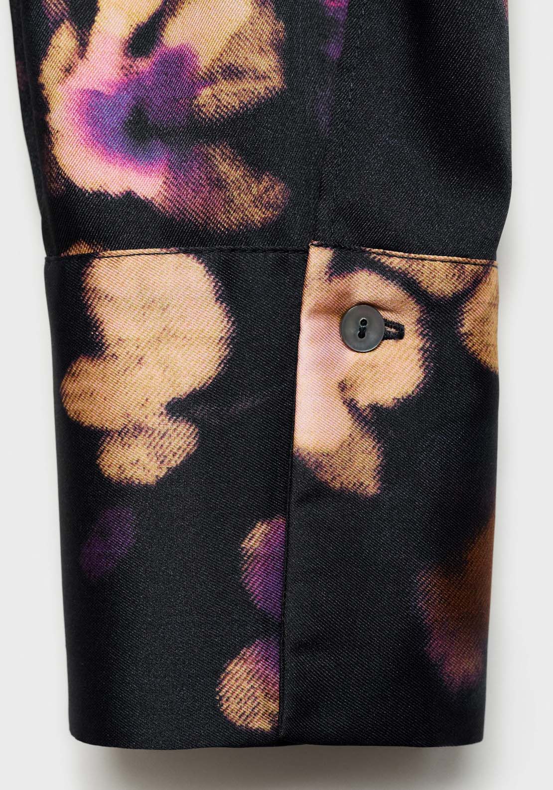 Mango Satin print shirt - Medium Purple 8 Shaws Department Stores