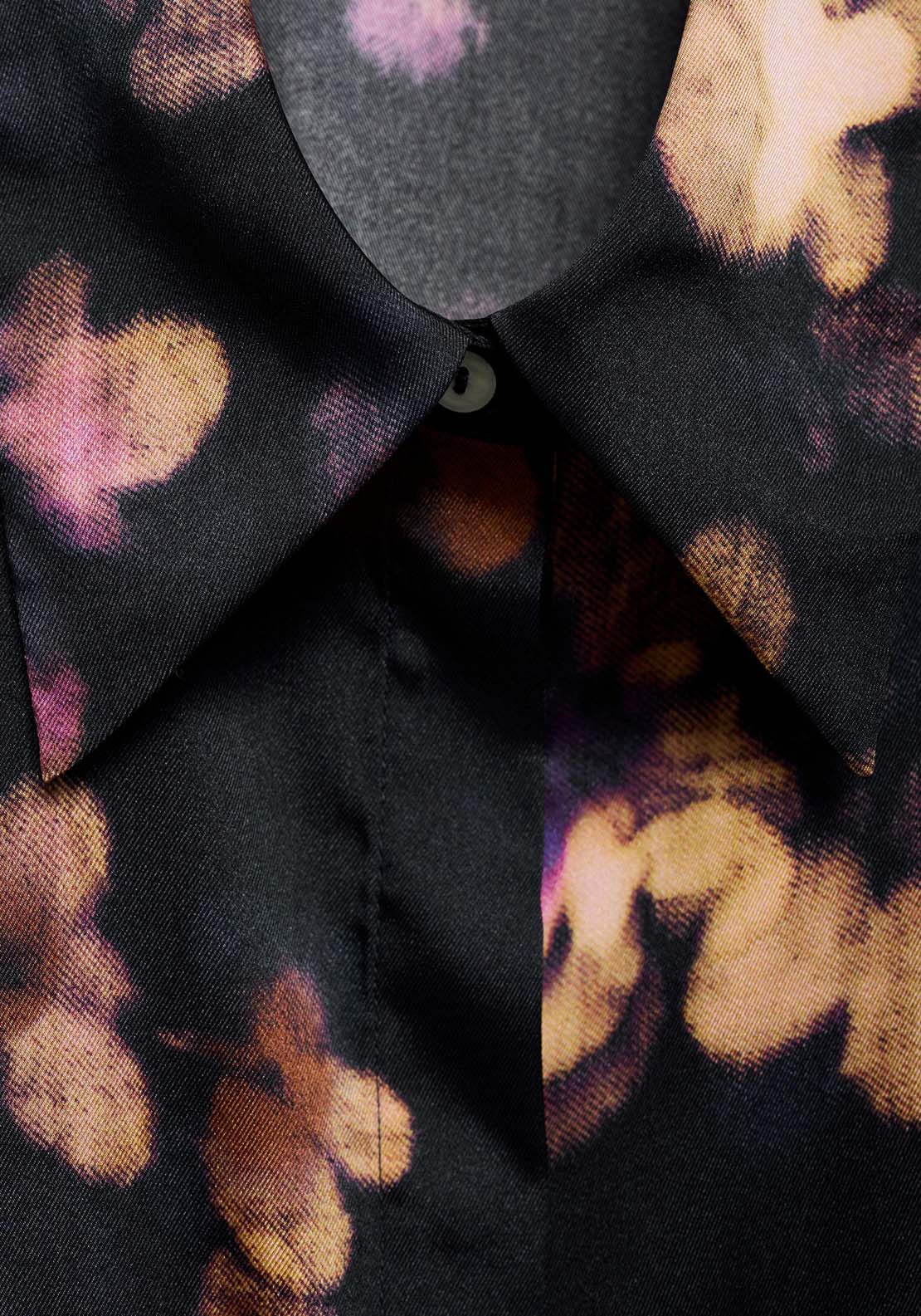 Mango Satin print shirt - Medium Purple 9 Shaws Department Stores