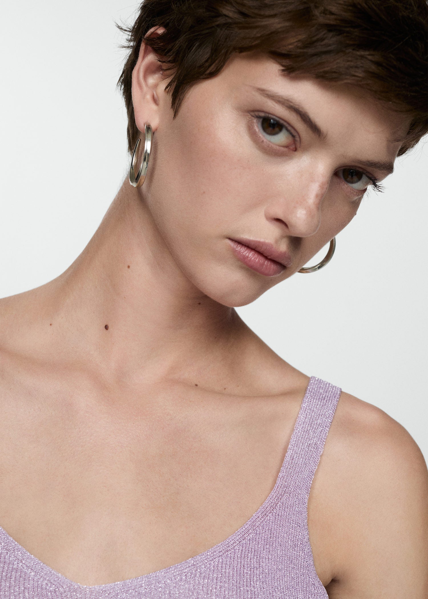 Mango Lurex knitted top - Light/pastel Purple 4 Shaws Department Stores