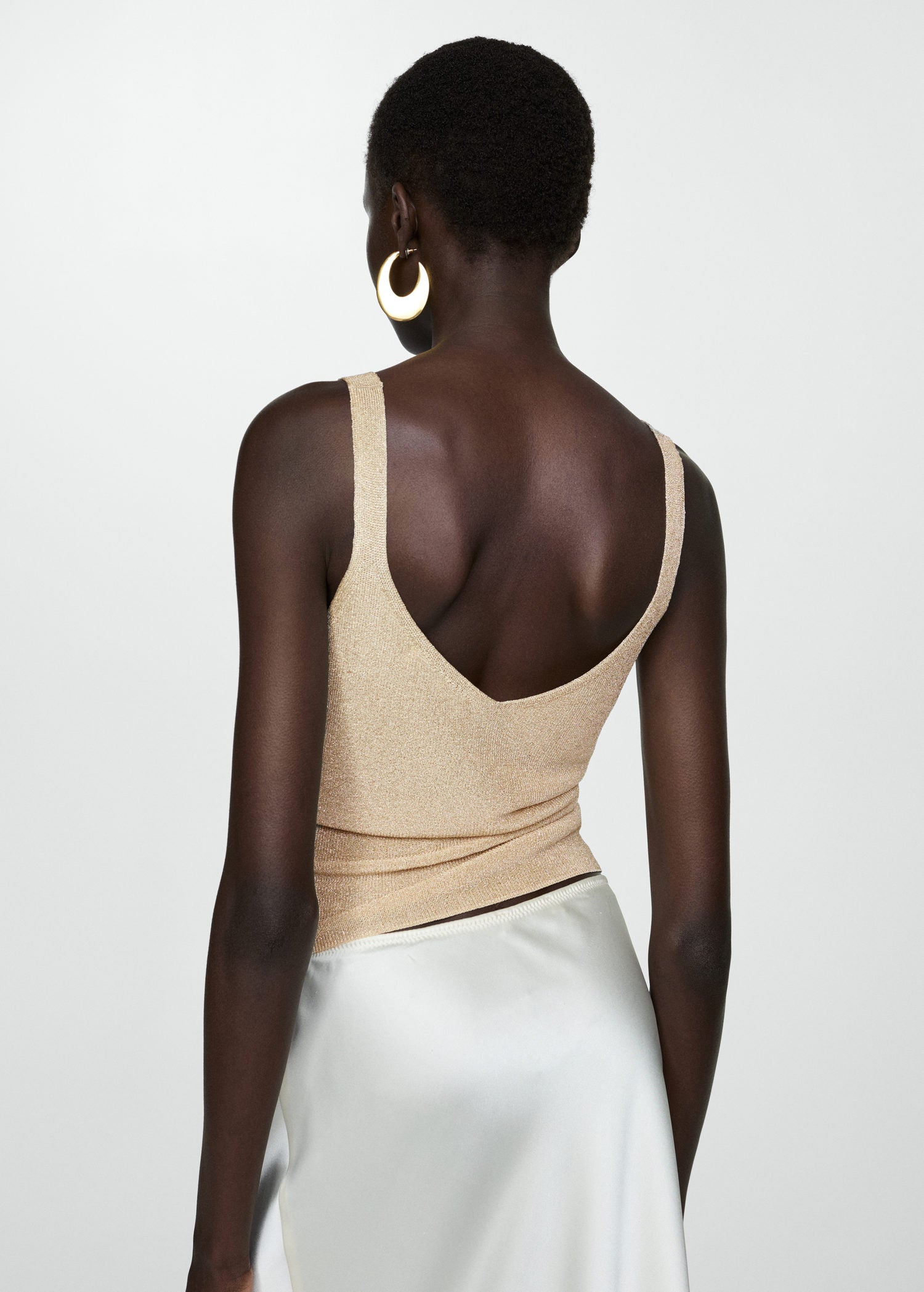Mango Lurex knitted top - Gold 2 Shaws Department Stores