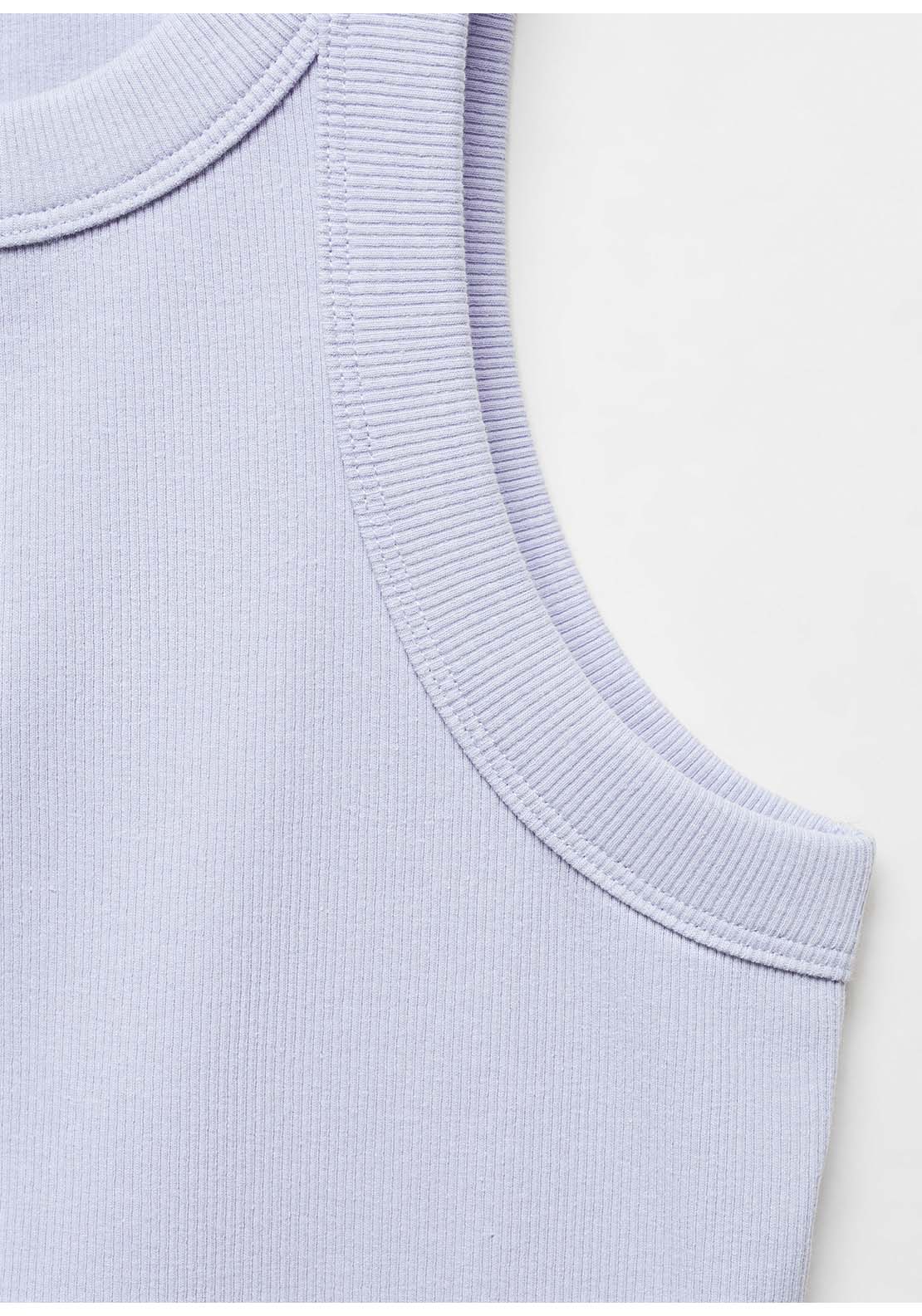 Mango Ribbed cotton-blend top - Light/pastel Blue 5 Shaws Department Stores