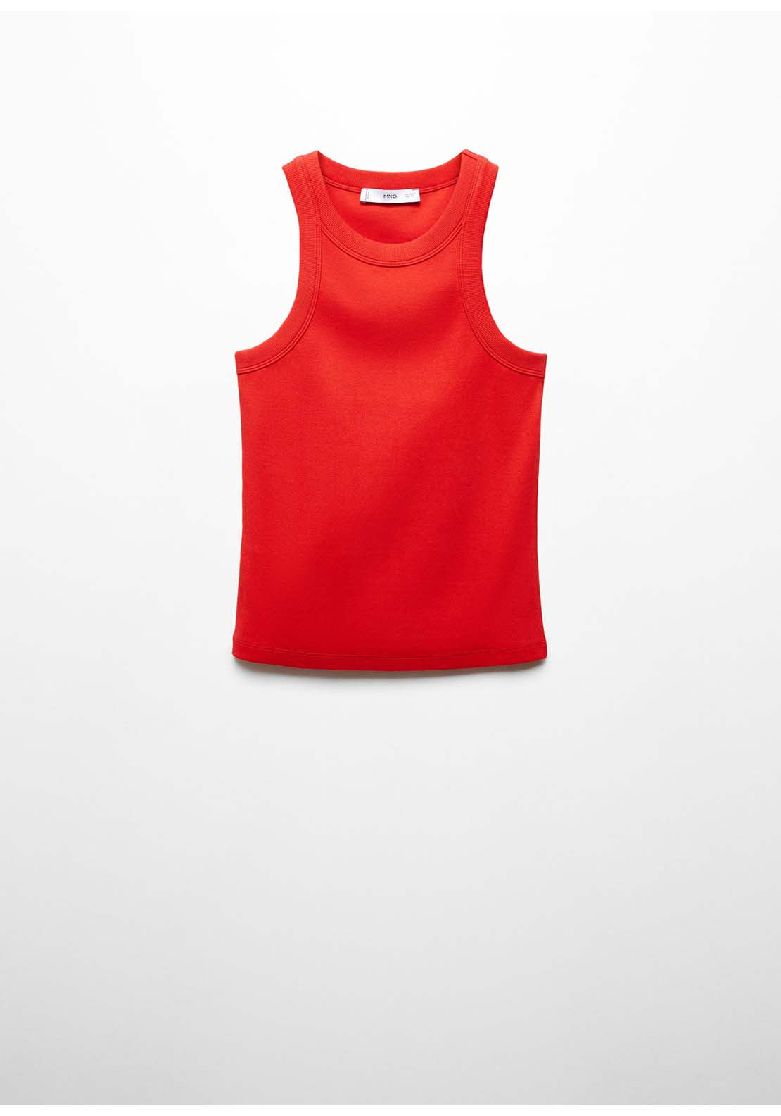 Mango Ribbed cotton-blend top - Red 6 Shaws Department Stores
