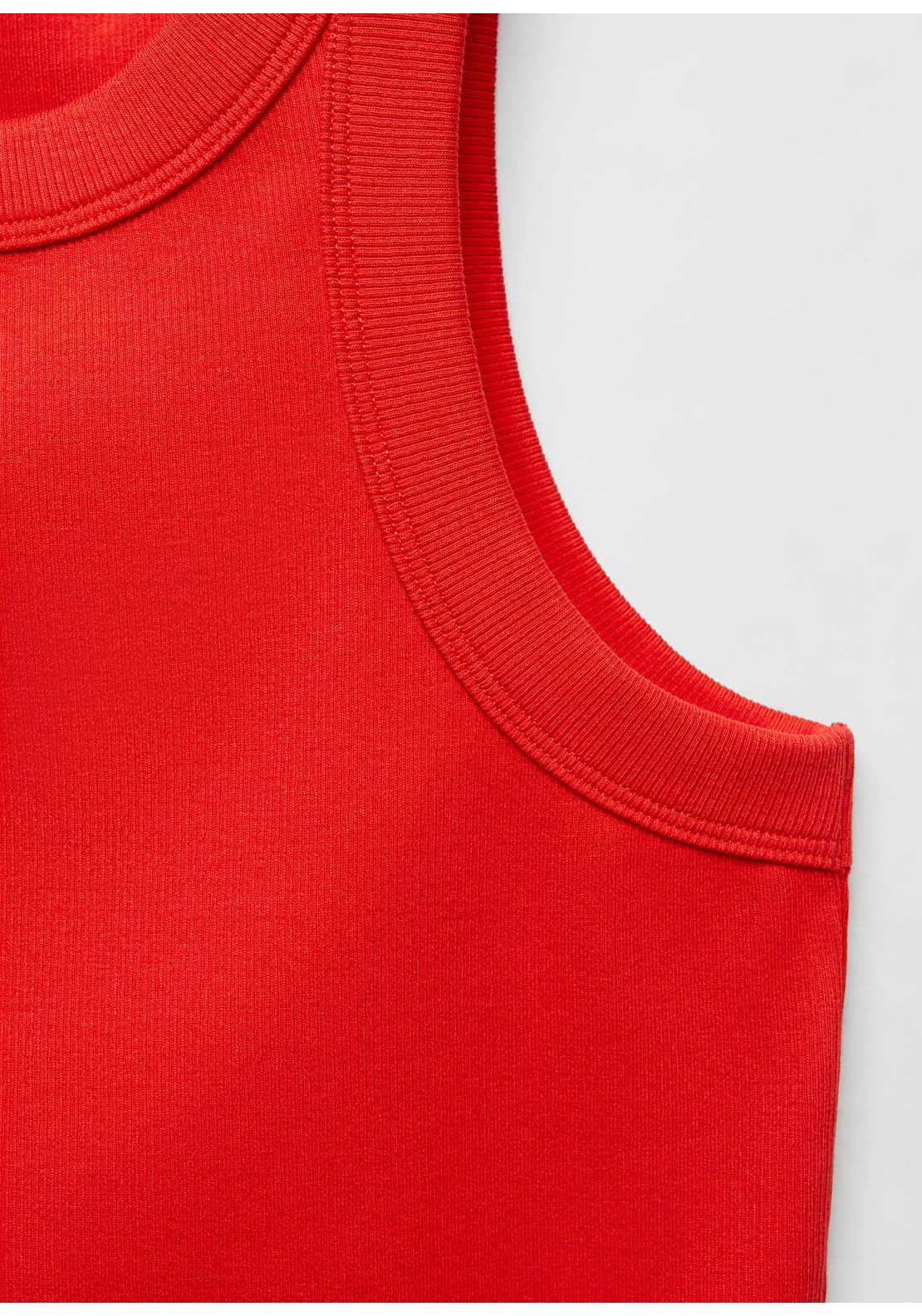 Mango Ribbed cotton-blend top - Red 5 Shaws Department Stores
