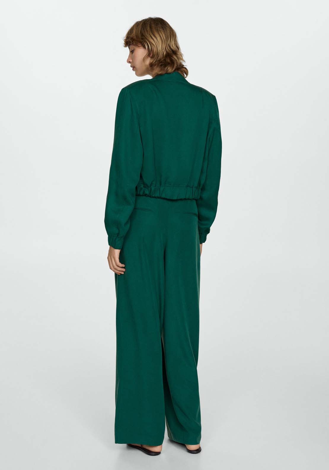 Mango Lyocell trousers with belt - Green 4 Shaws Department Stores