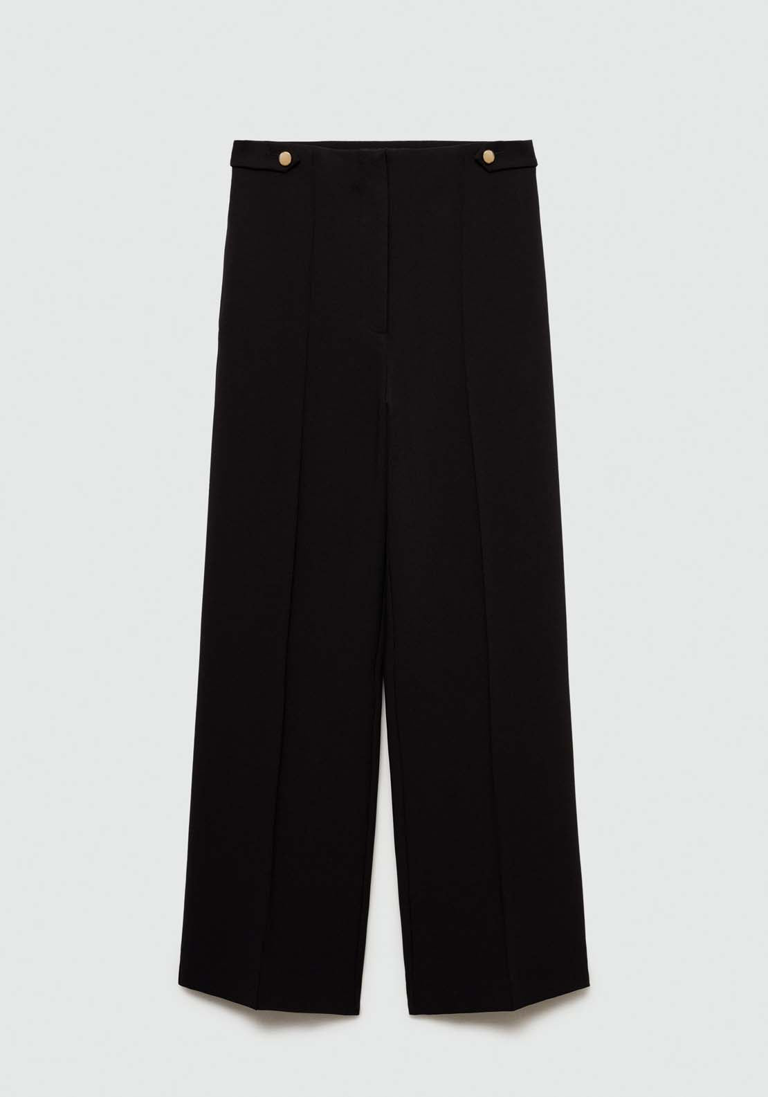 Mango Buttons straight-fit trousers - Black 5 Shaws Department Stores