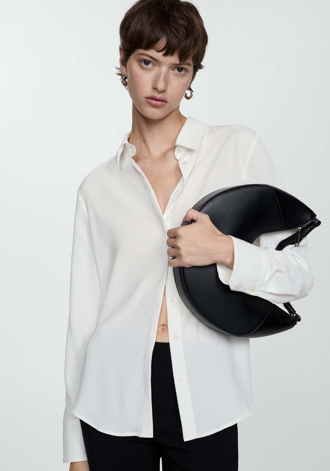 Mango Fluid long-sleeved shirt - Natural 1 Shaws Department Stores