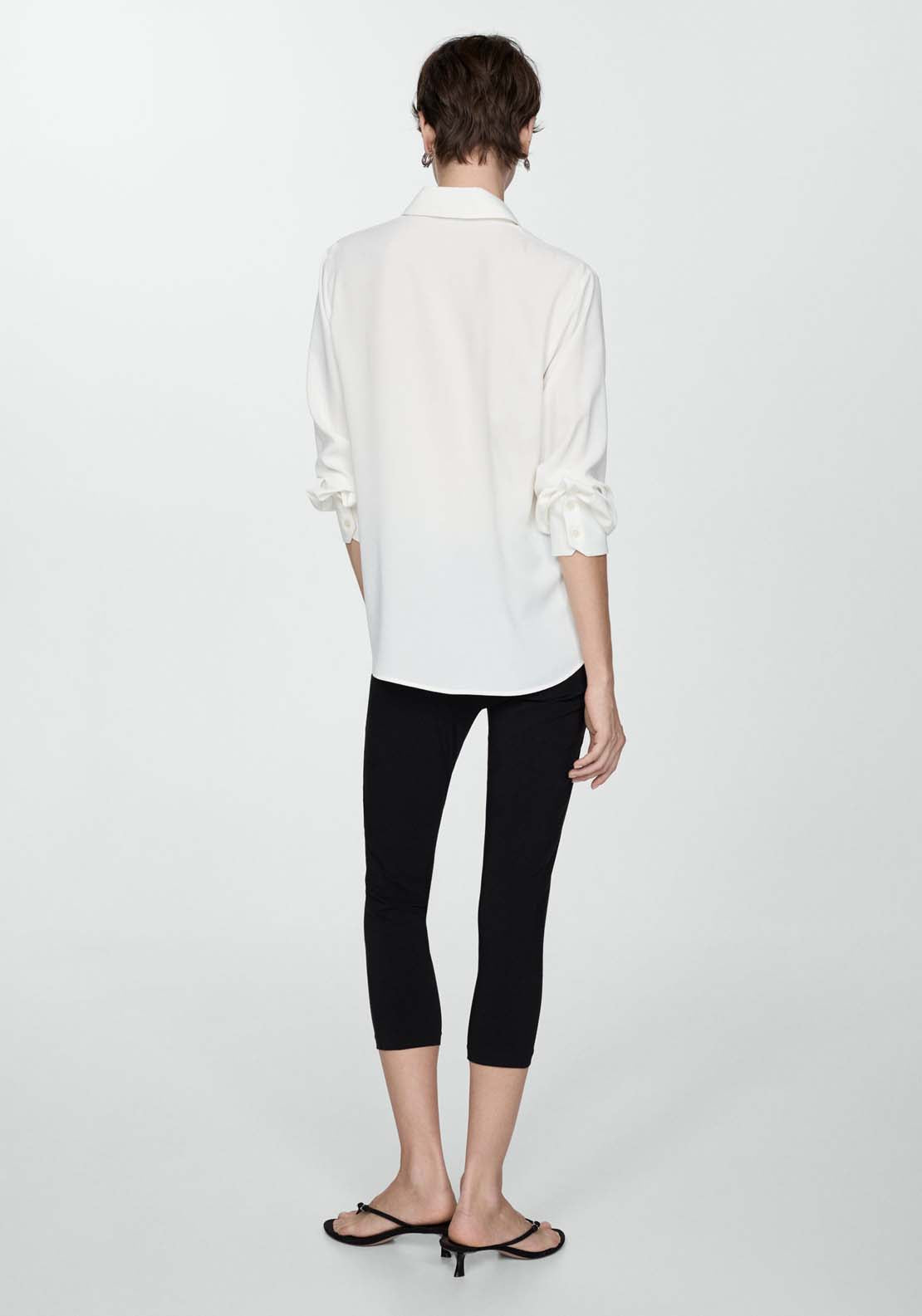 Mango Fluid long-sleeved shirt - Natural 4 Shaws Department Stores