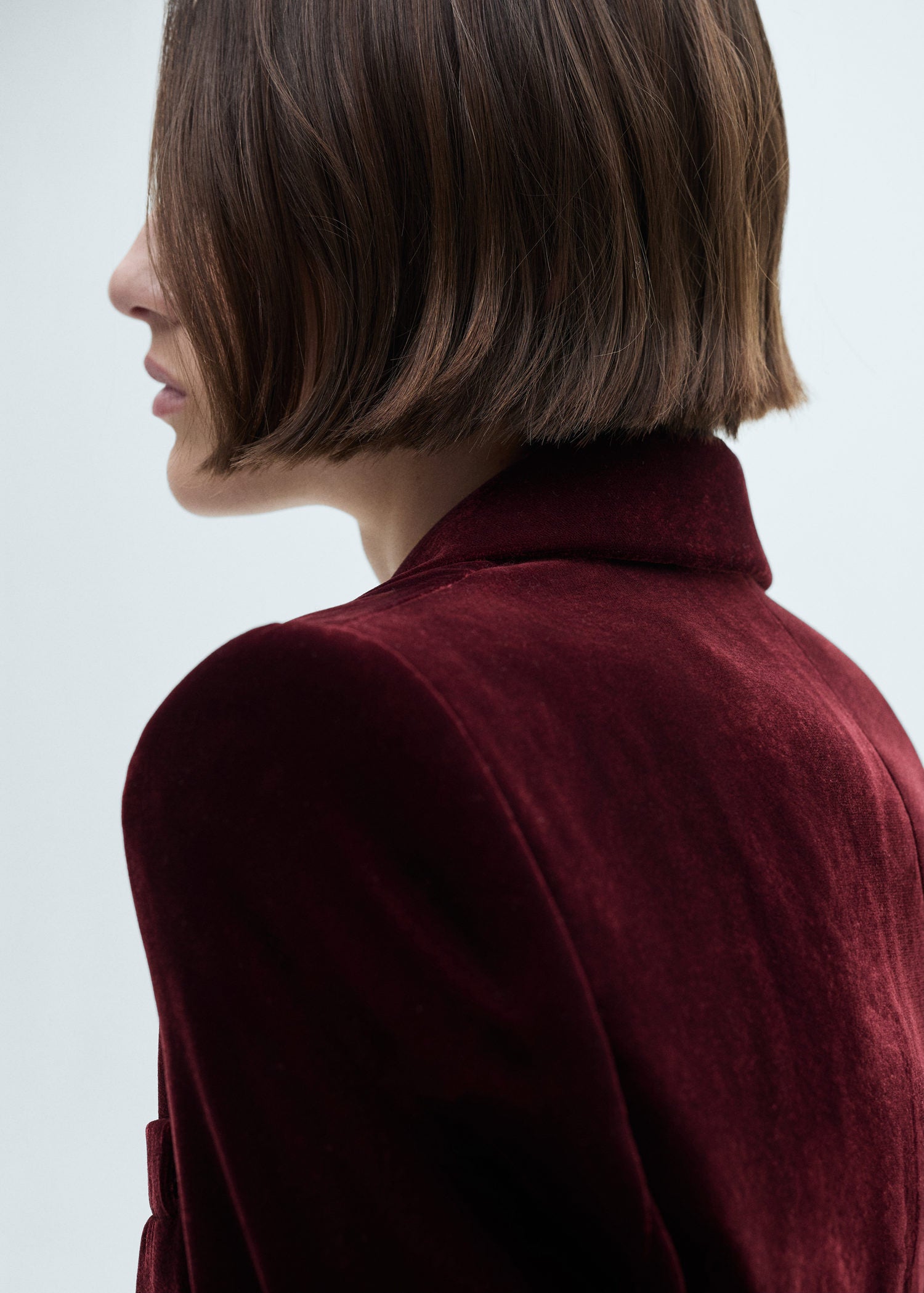 Mango Velvet blazer - Dark Red 4 Shaws Department Stores