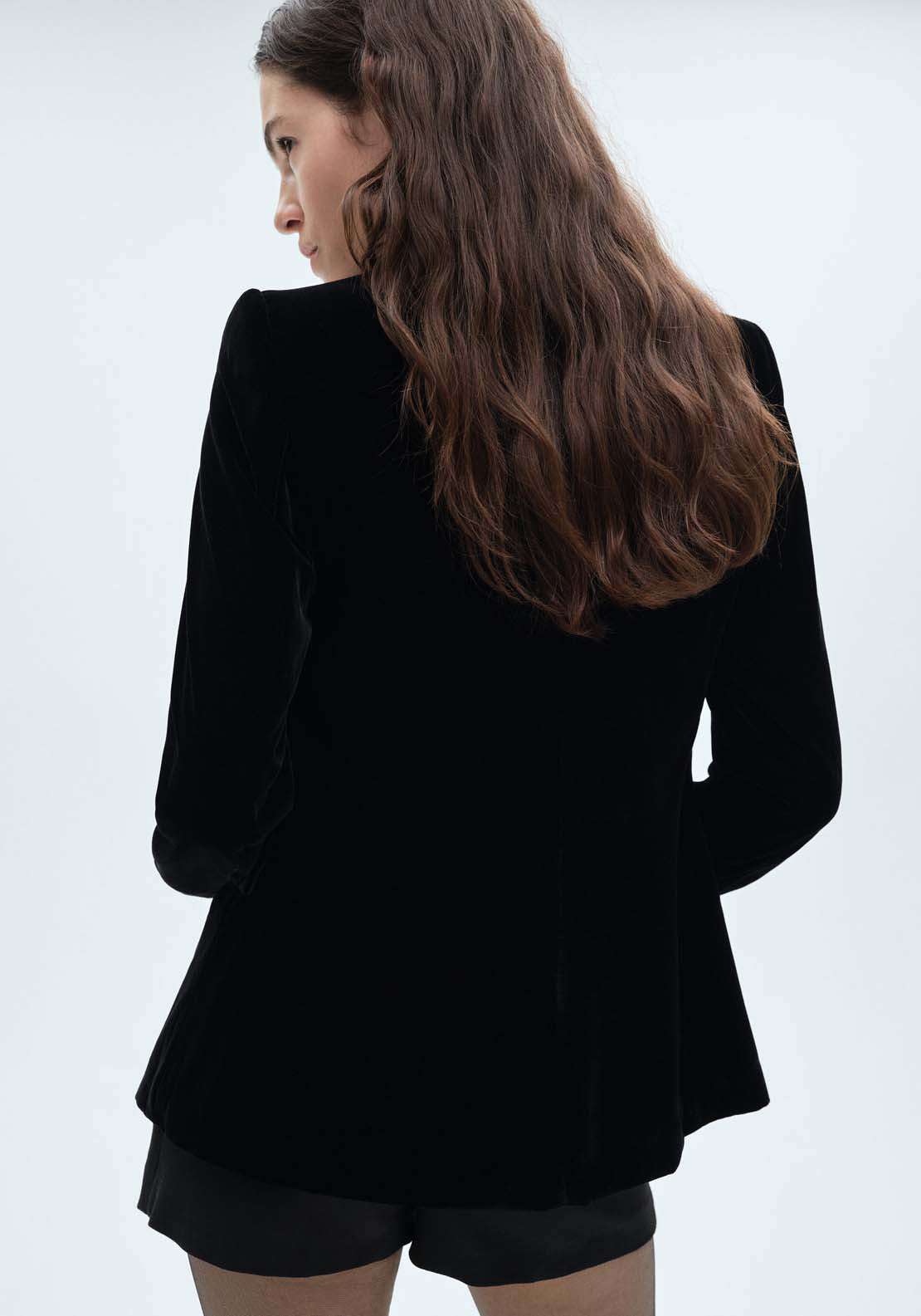 Mango Velvet blazer - Black 2 Shaws Department Stores