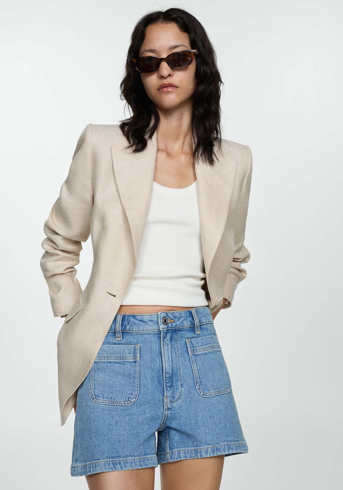 Mango Denim shorts with pockets 1 Shaws Department Stores