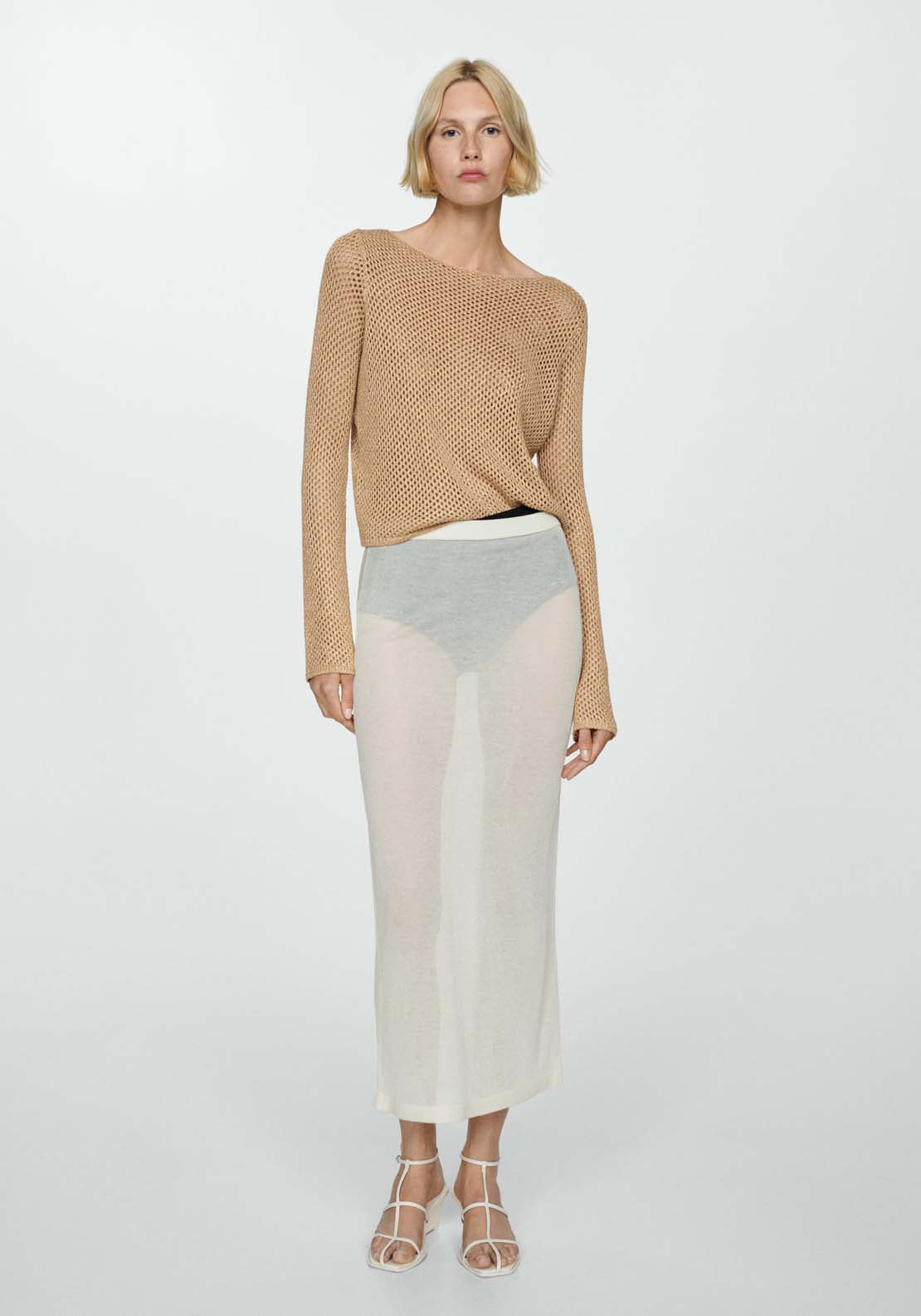 Mango Openwork lurex sweater 4 Shaws Department Stores