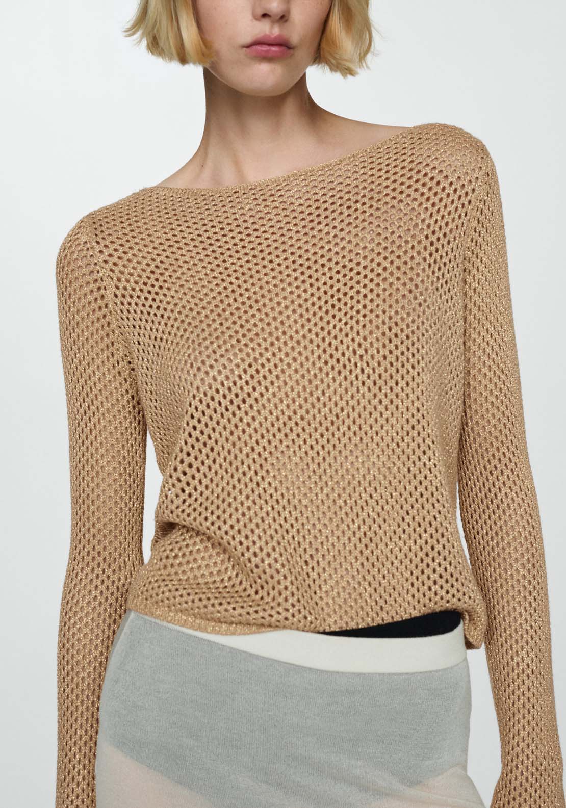Mango Openwork lurex sweater 2 Shaws Department Stores