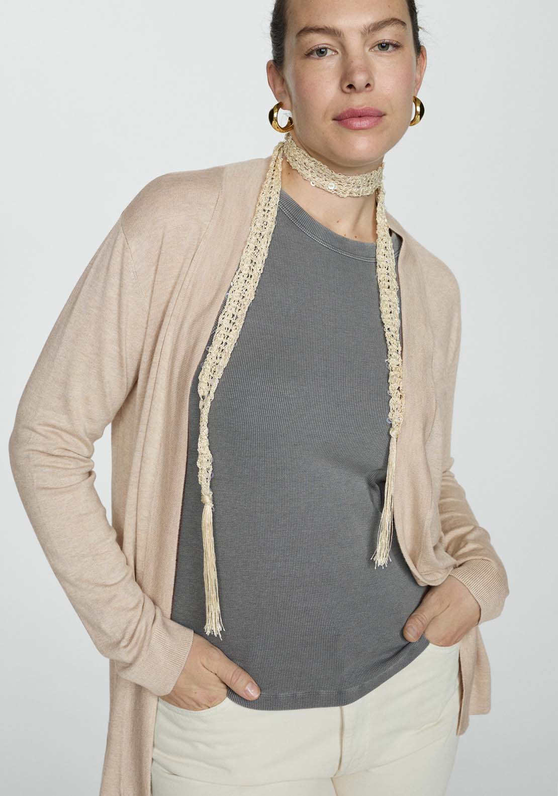 Mango Fine-knit cardigan - Light/pastel Brown 6 Shaws Department Stores