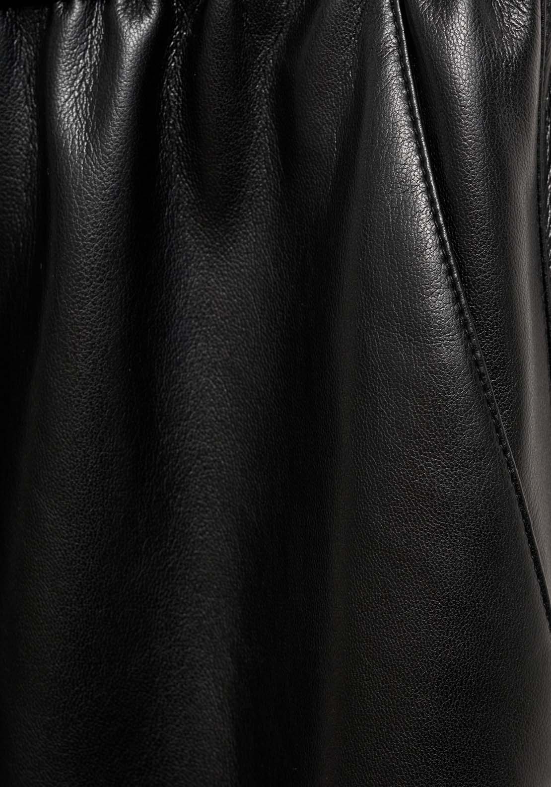 Mango Leather-effect elastic waist trousers - Black 5 Shaws Department Stores