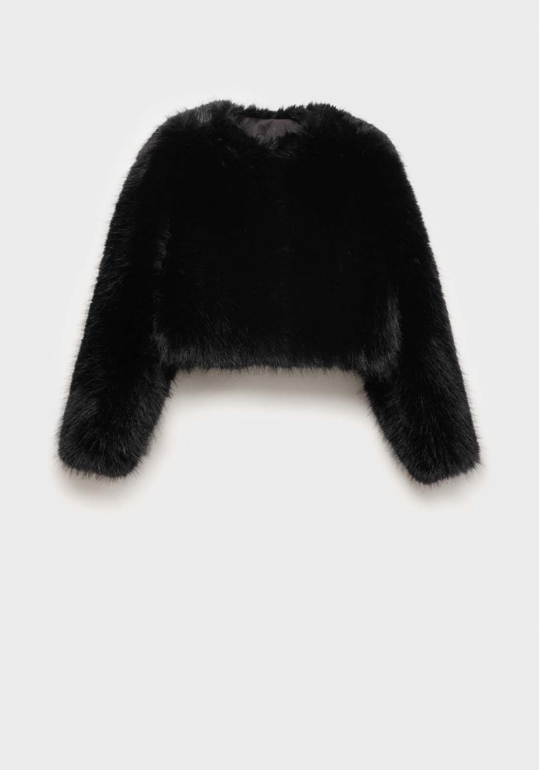 Mango Fur effect jacket - Black 9 Shaws Department Stores