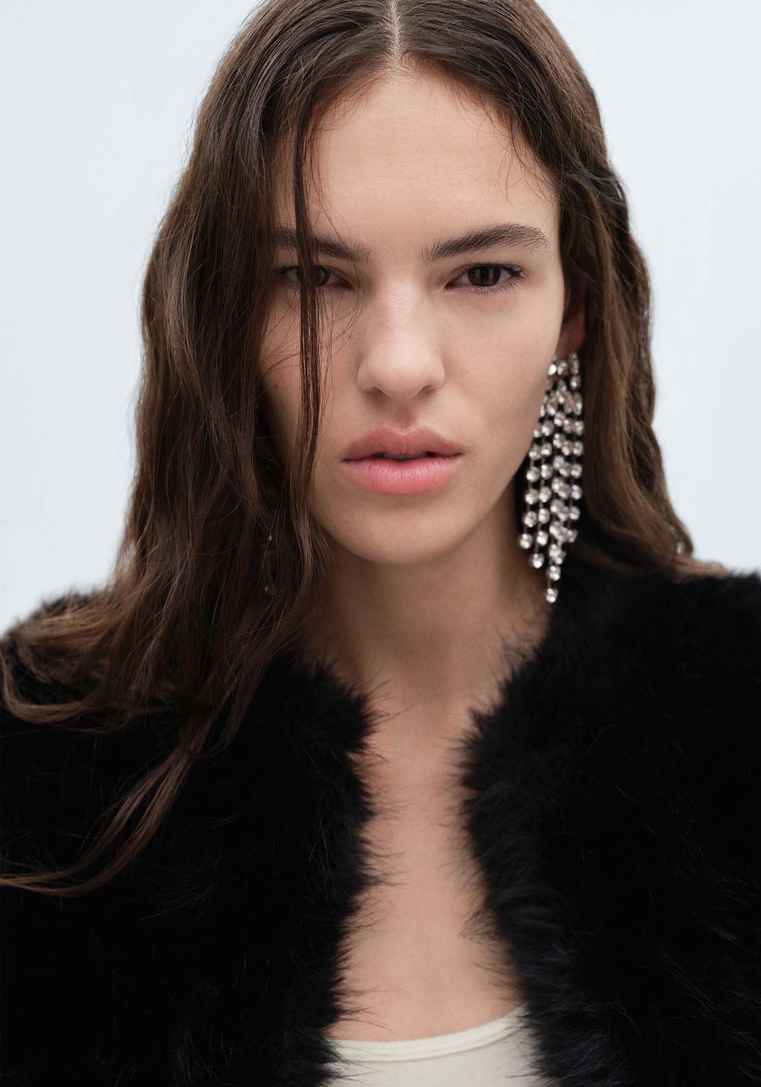 Mango Fur effect jacket - Black 5 Shaws Department Stores