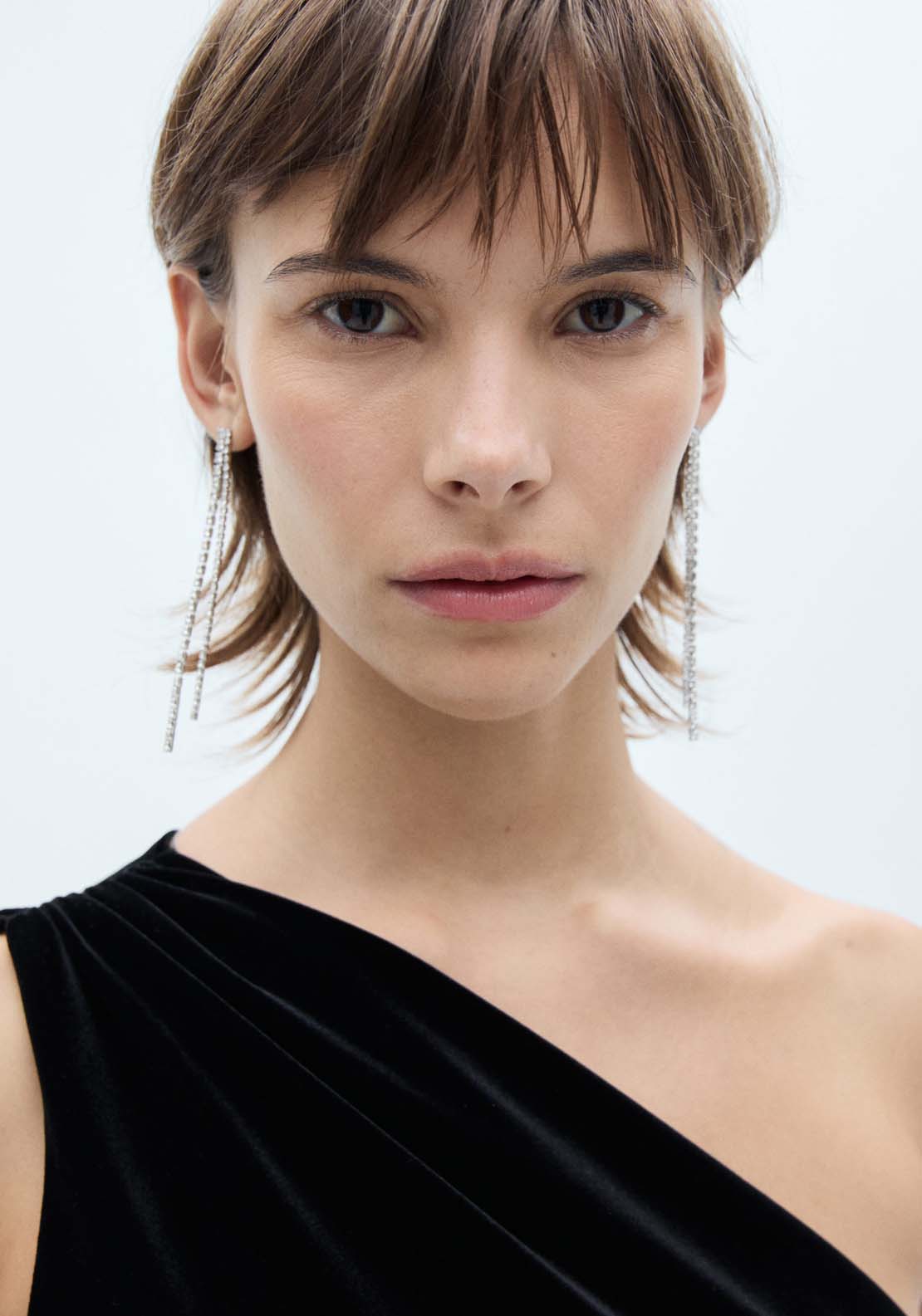 Mango Asymmetric velvet jumpsuit - Black 4 Shaws Department Stores
